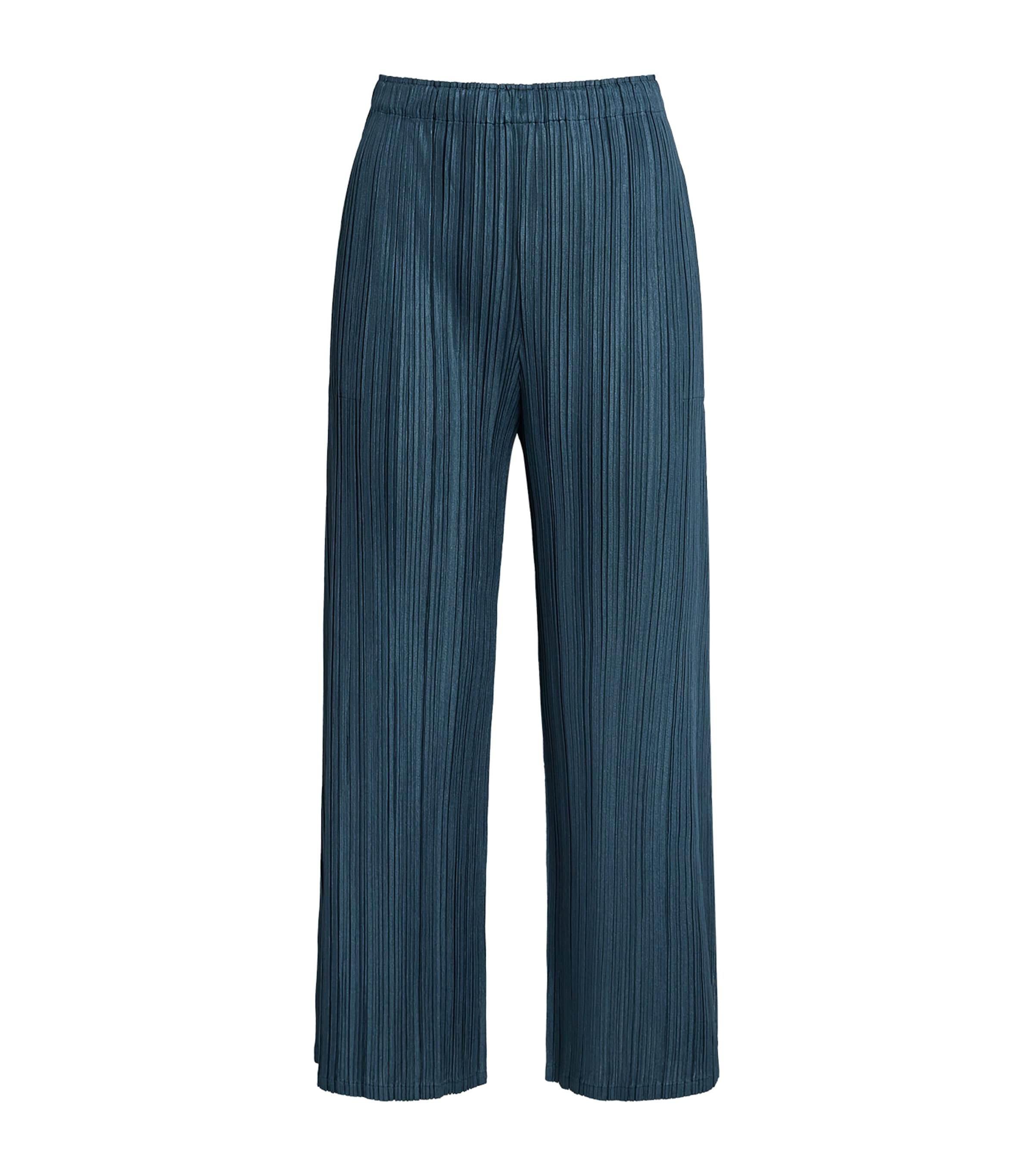 Issey Miyake Mellow Pleats Trousers In Blue