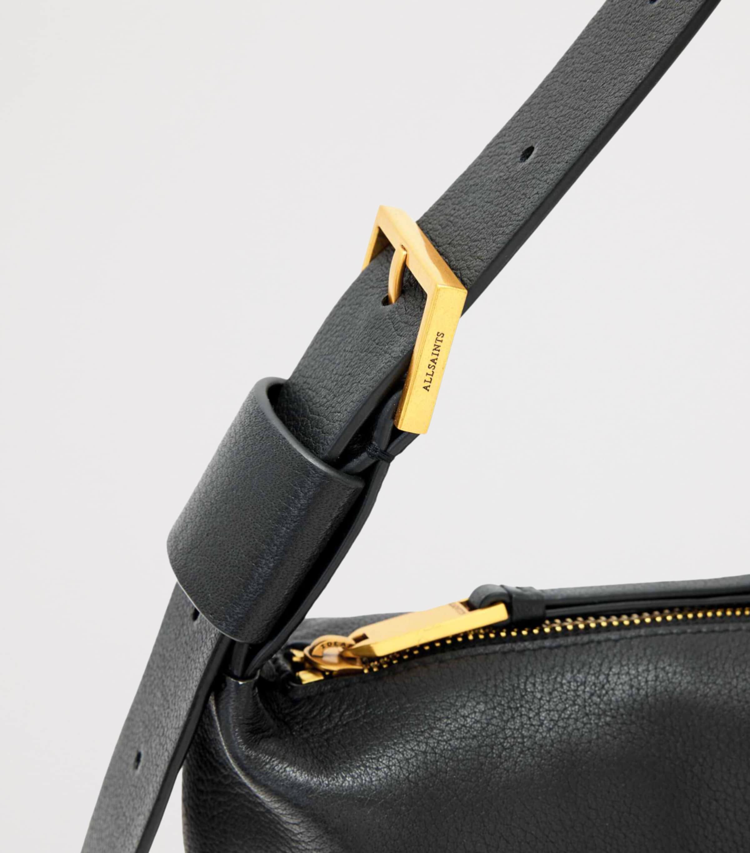 AllSaints Leather Alba Shoulder Bag Black Image 4