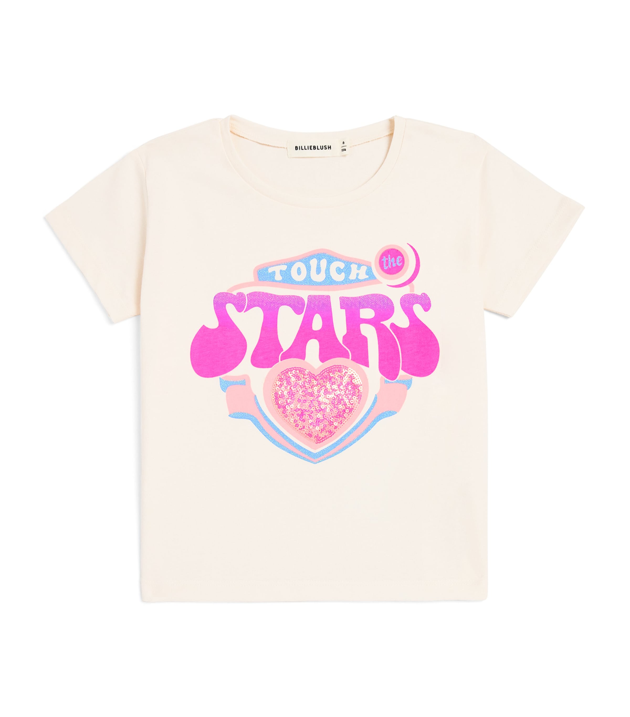 Billieblush Sequin-heart Graphic T-shirt In White