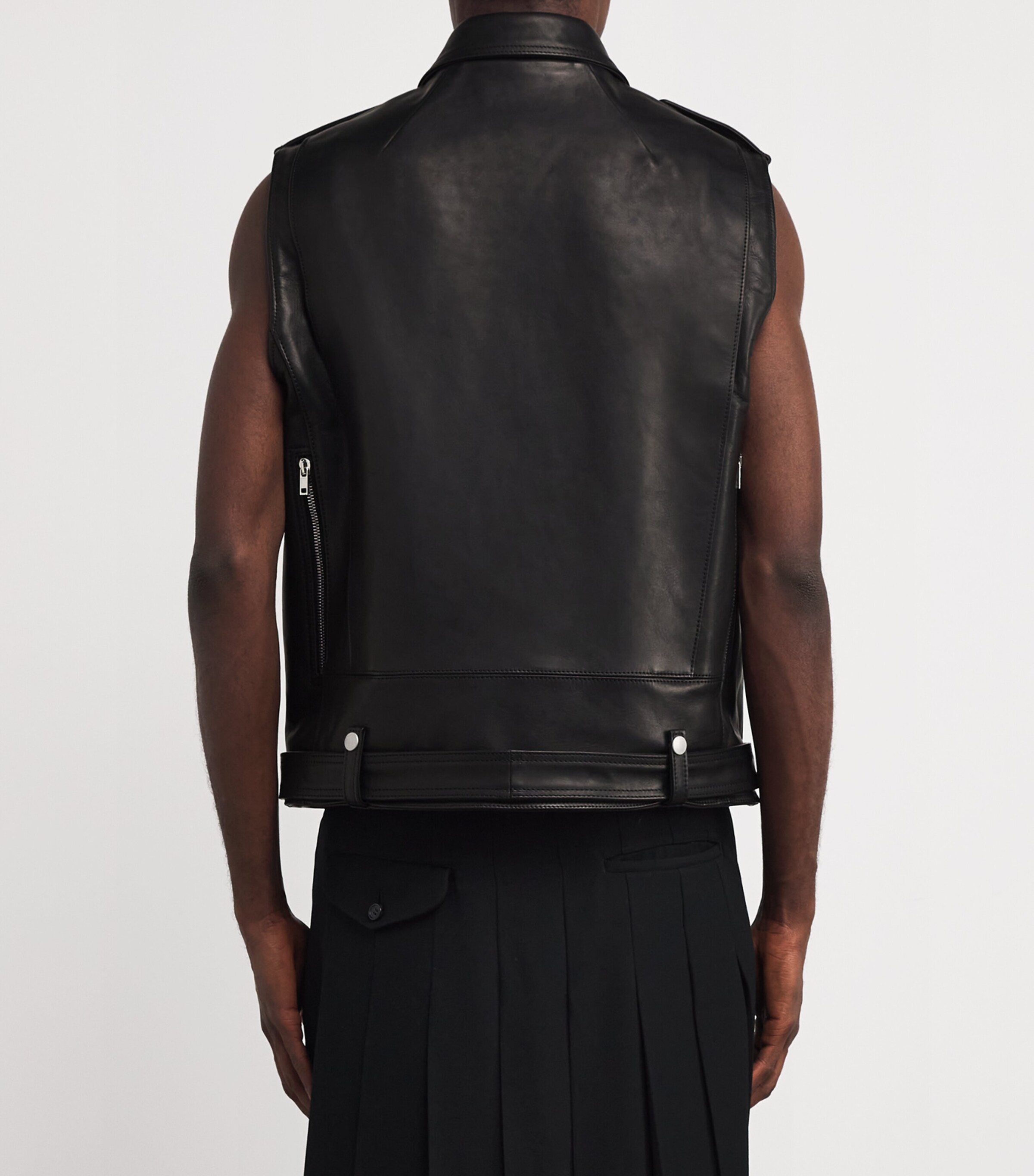 Rick Owens Mens Leather Bauhaus Stooges Gilet Image 4