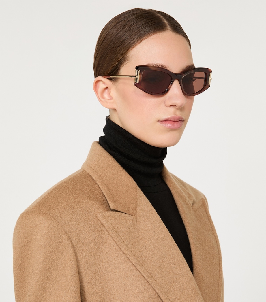 Max Mara Acetate Cat-Eye Sunglasses Rust Image 2