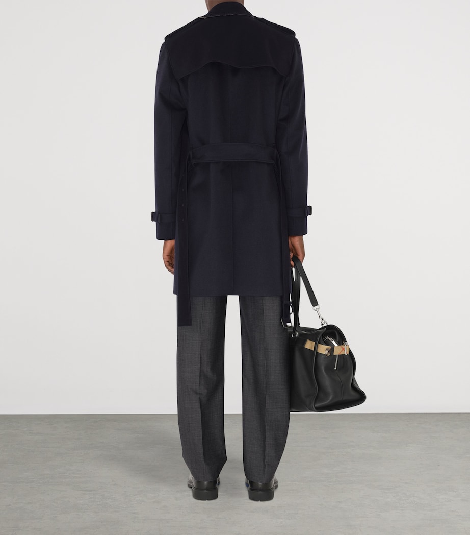 Cashmere Mid-Length Trench Coat NAVY Image 5
