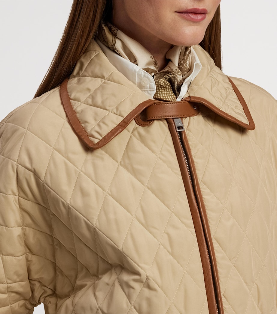 Quilted Drawcord-Waist Jacket LIGHT TAN Image 8