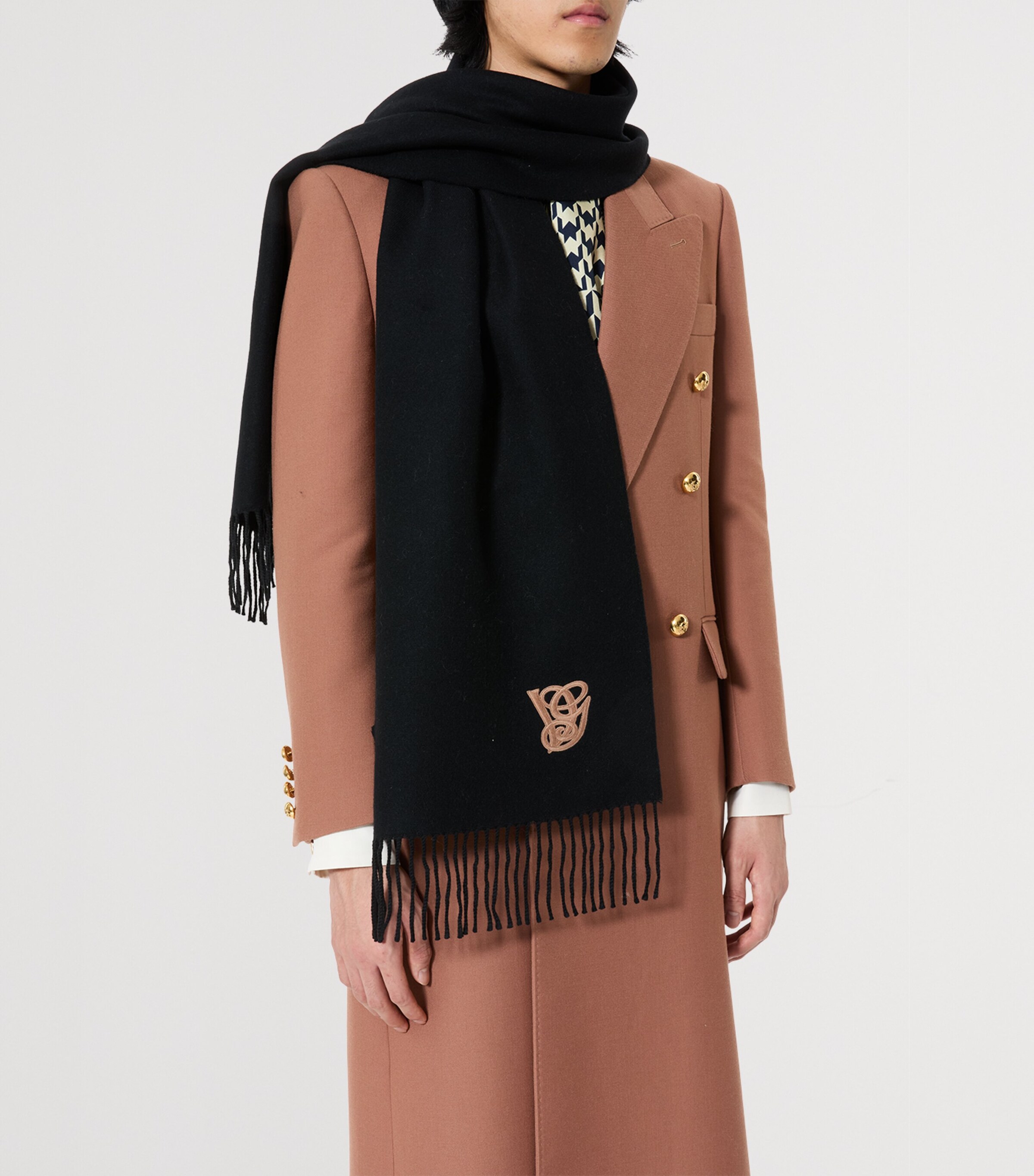 Valentino Garavani Black Wool-Cashmere Scarf Harrods ZA