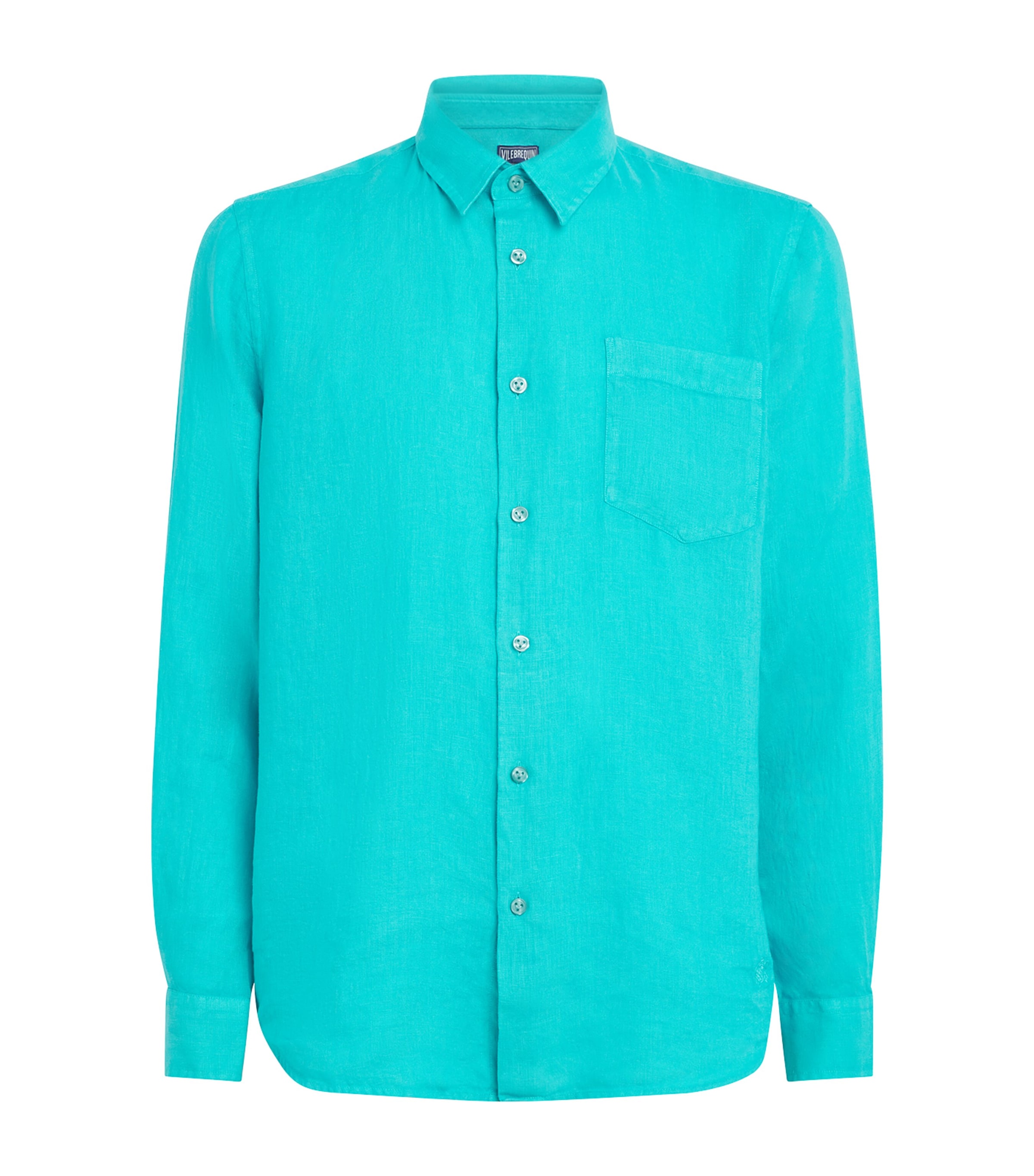 Vilebrequin Mens Linen Caroubis Shirt Vert Disco Image 1