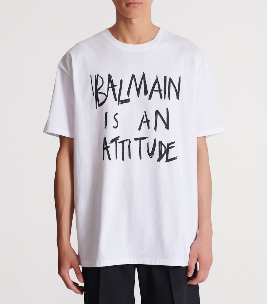 Cotton Logo T-Shirt GAB BLANC/NOIR Image 7