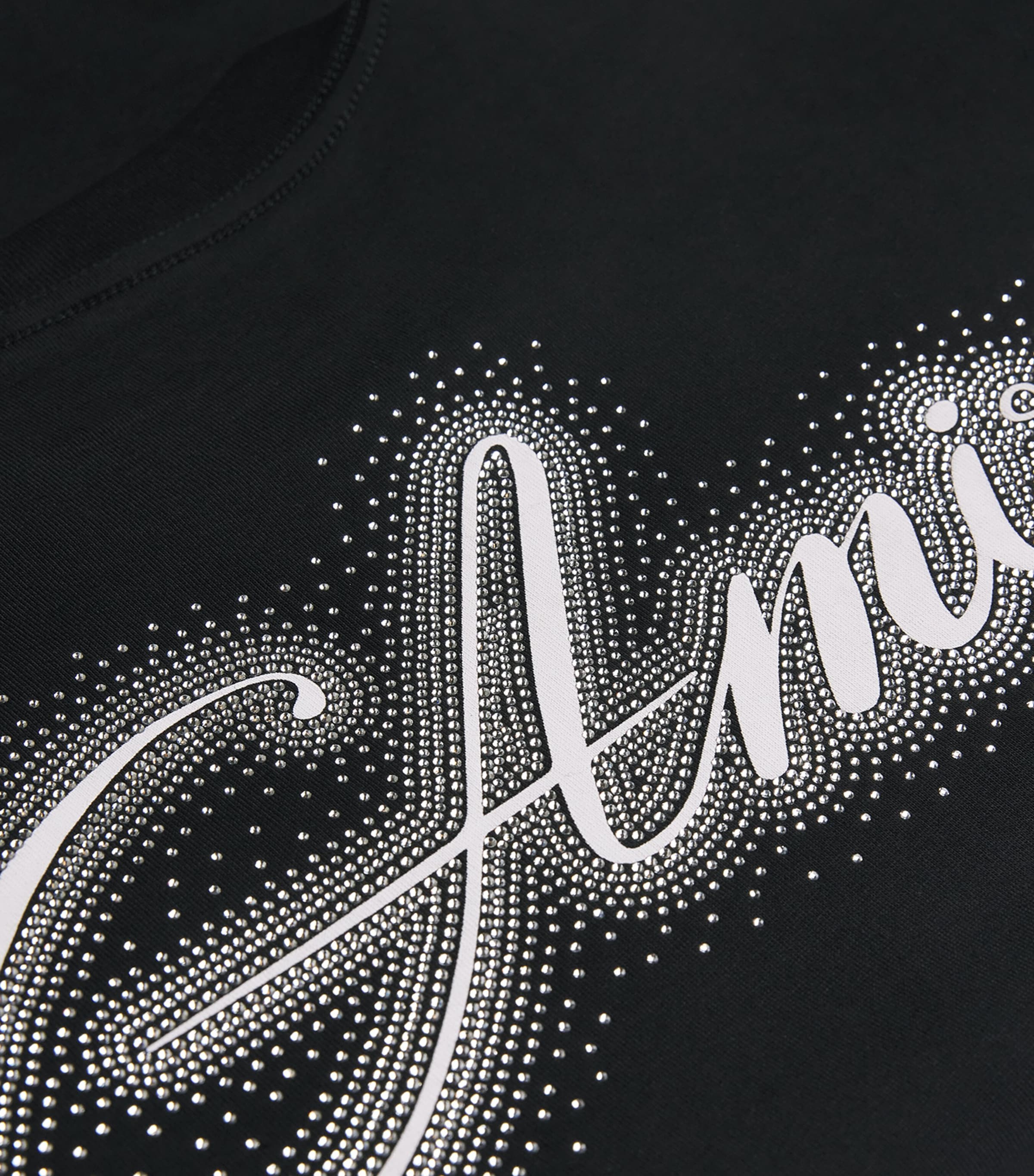 AMIRI Mens Cotton Crystal-Logo T-Shirt Black Image 5