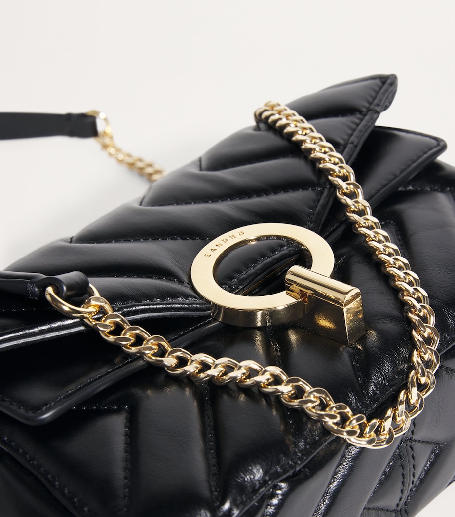 Quilted Leather Yza Shoulder Bag BLACK Image 4