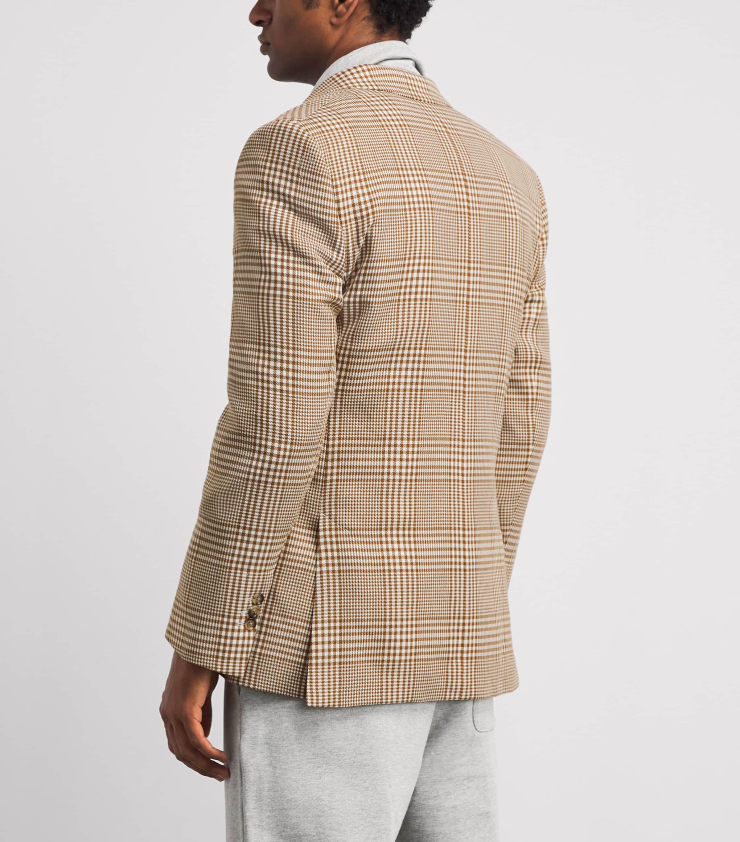 AMI Paris Mens Wool Check Blazer Carml/blanc Crm Image 5