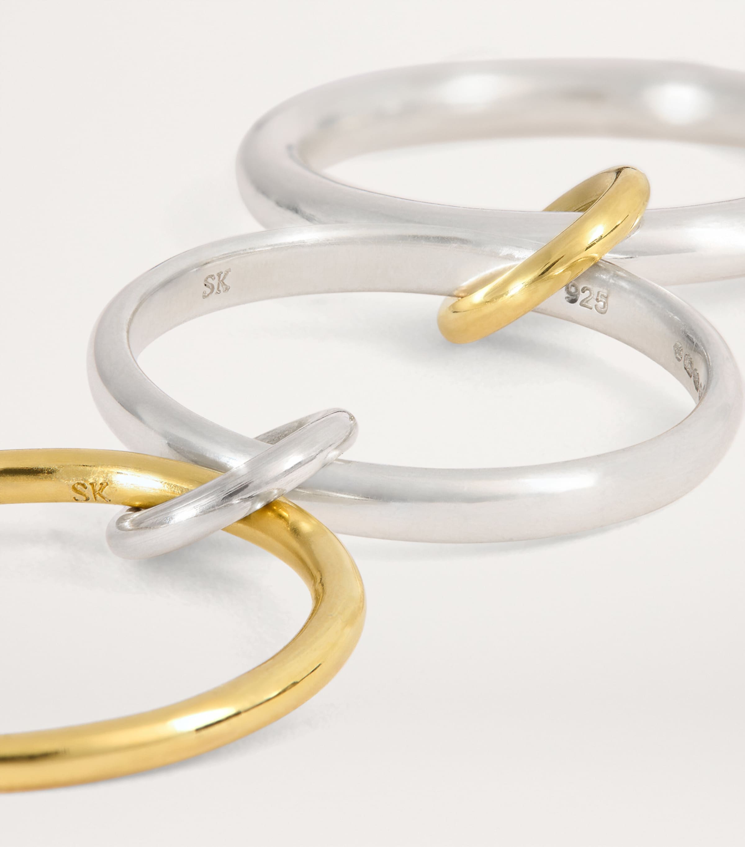 Mixed Gold Core Connect Ring STERLING SILVER Image 5