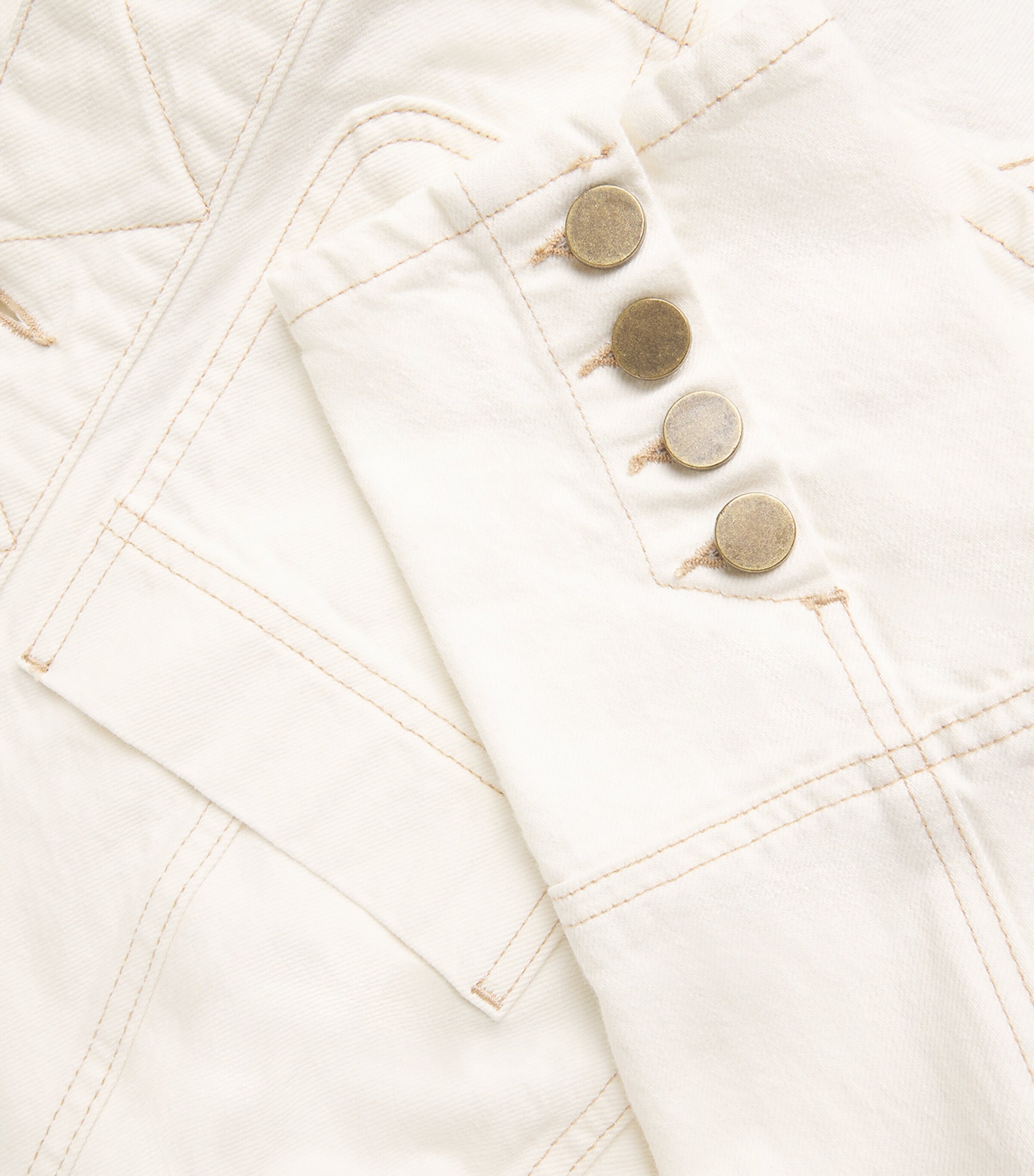 Contrast-Stitch Denim Jacket ECRU Image 5