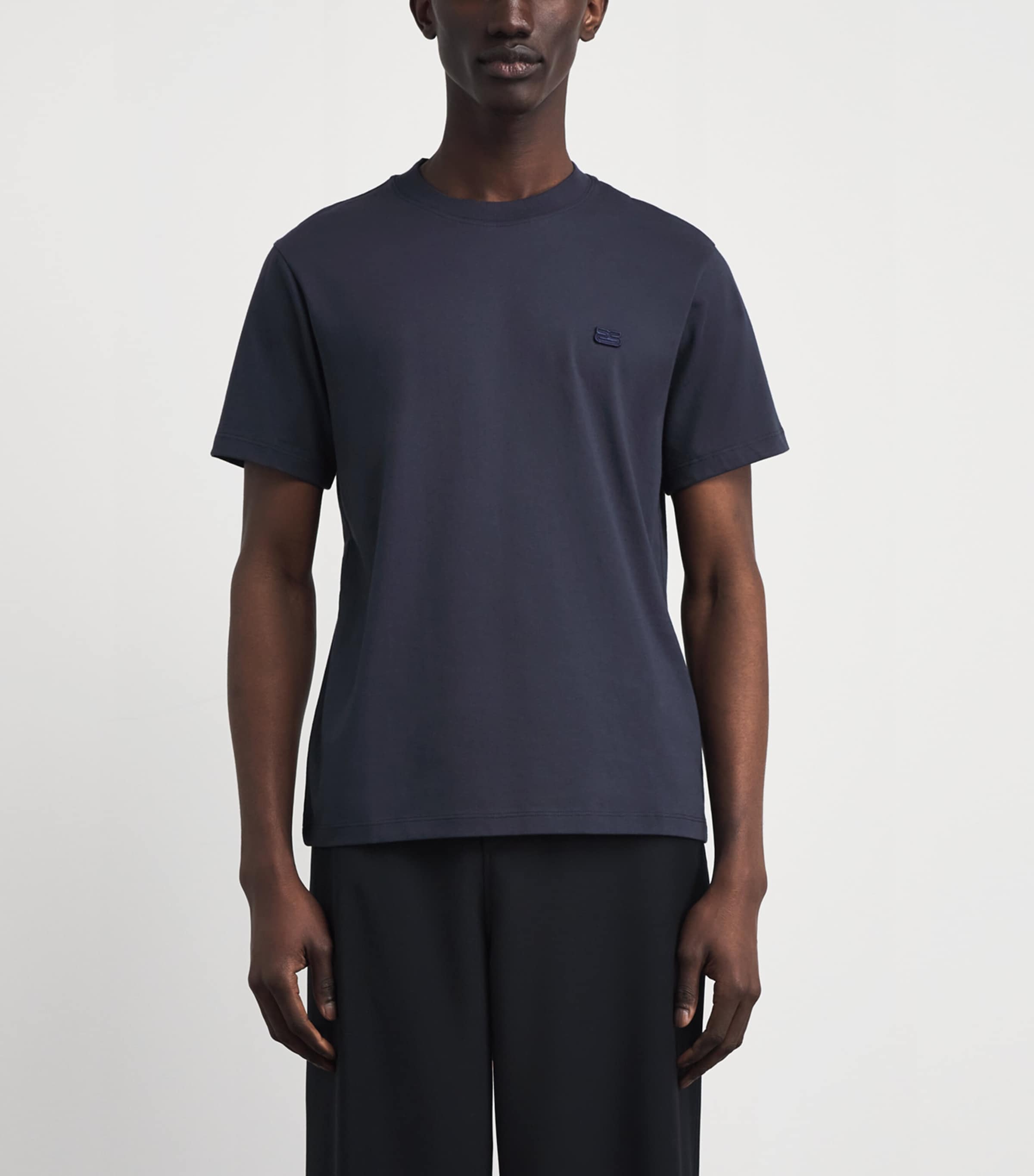 Sandro Paris Mens Cotton Logo T-Shirt Navy Blue Image 4