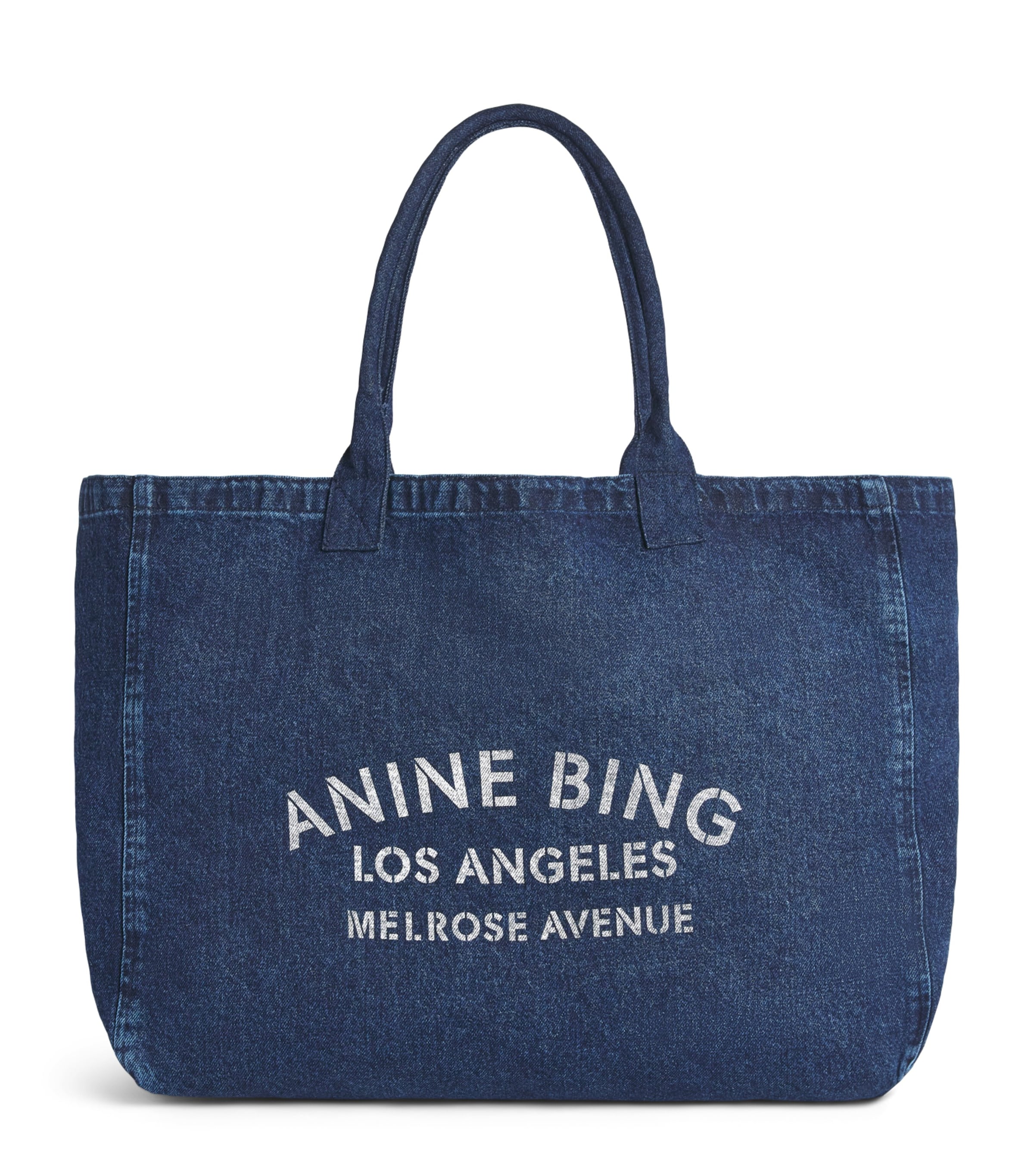 ANINE BING Denim Leo Tote Bag Dark Blue Image 1