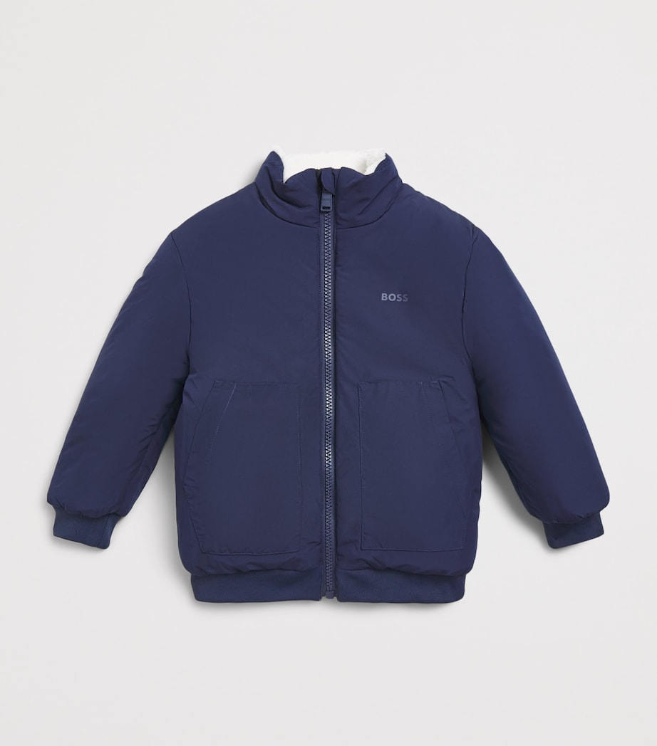 BOSS Kidswear Reversible Puffer Jacket (4-16 Years) Ivory Image 3