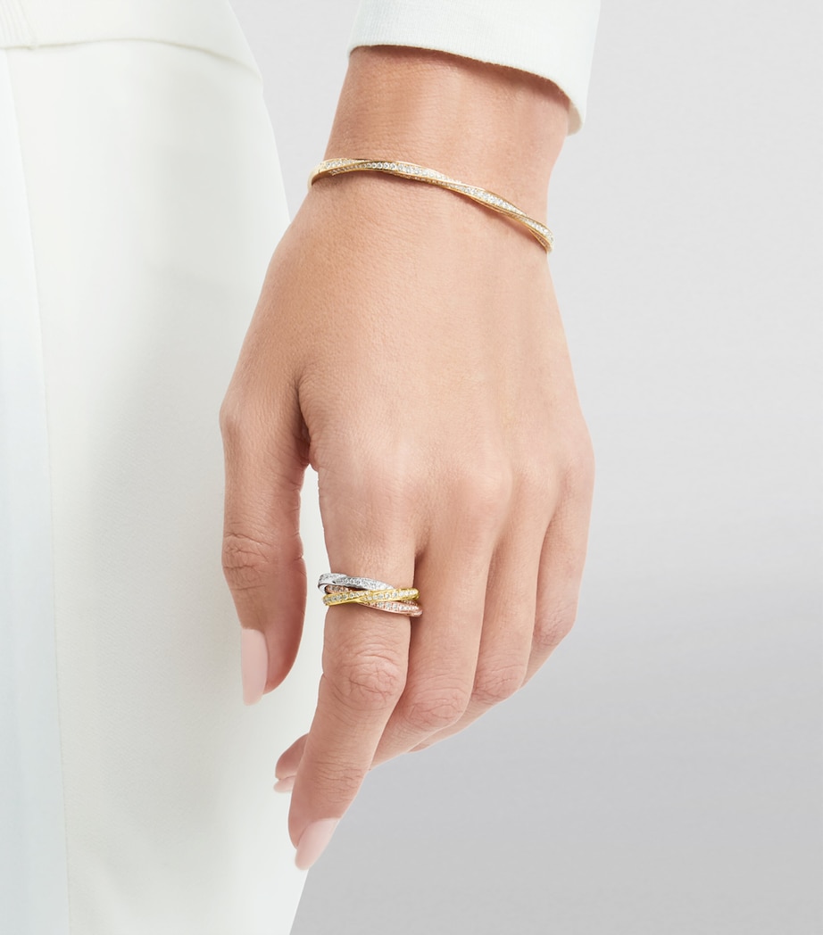 Yellow Gold and Diamond Spiral Bangle YELLOW GOLD Image 3