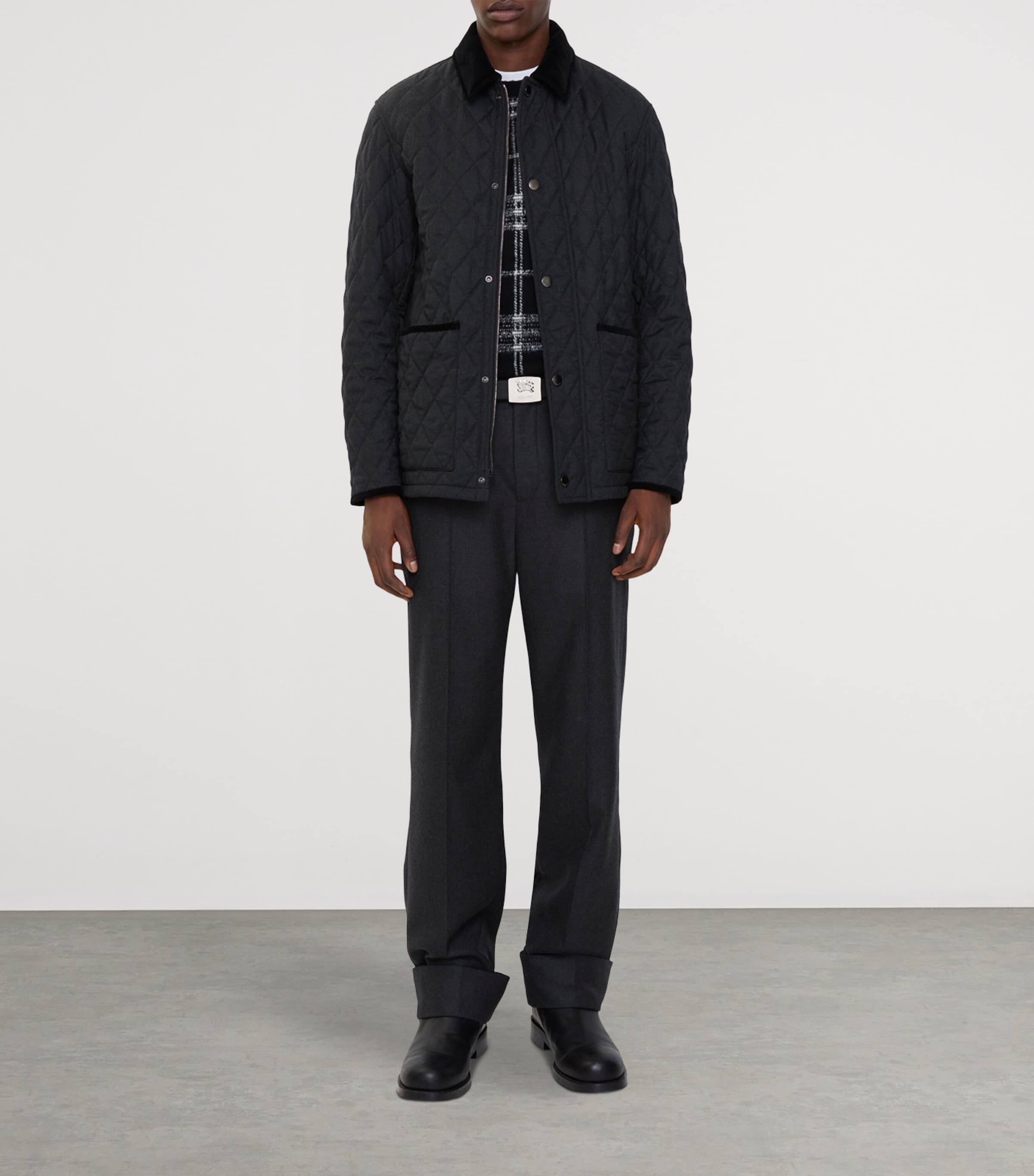 Wool Quilted Barn Jacket CHARCOAL Image 2