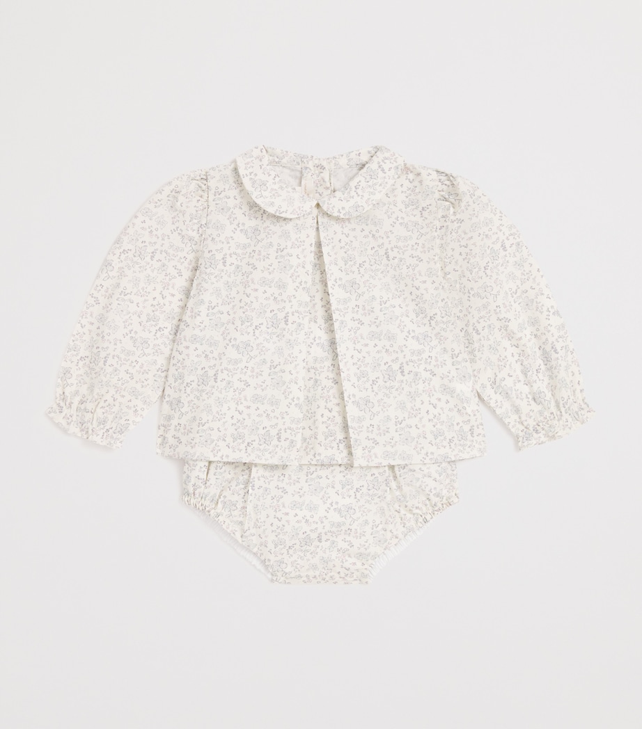 Cotton Athena Bonnie Blouse and Bloomers Set (3-18 Months) SANDSTONE/LILAC Image 3