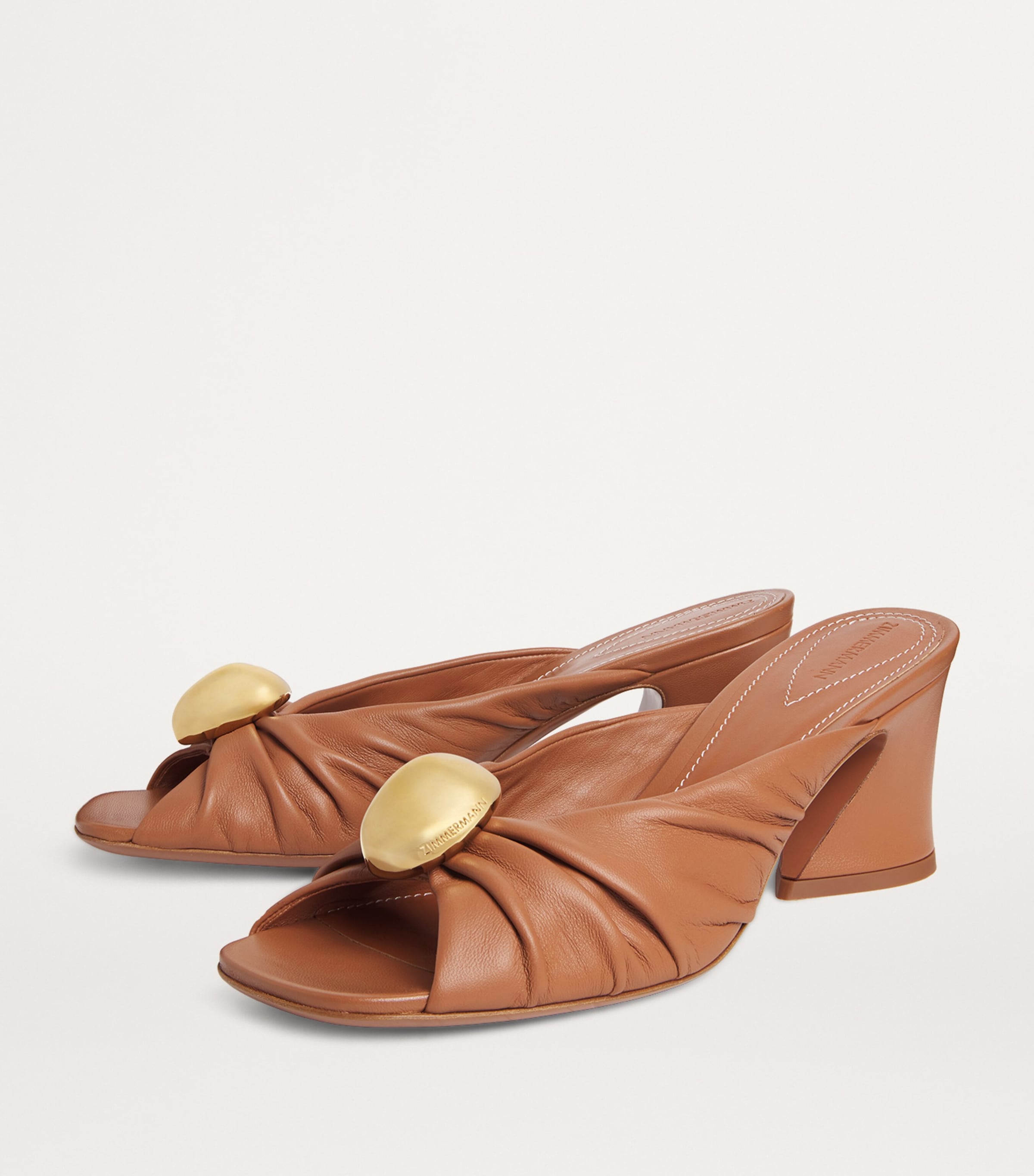 【Zimmermann】Gleam 85 leather mules Zimmermann Gleam Mule 85 Almond Online | Zimmermann