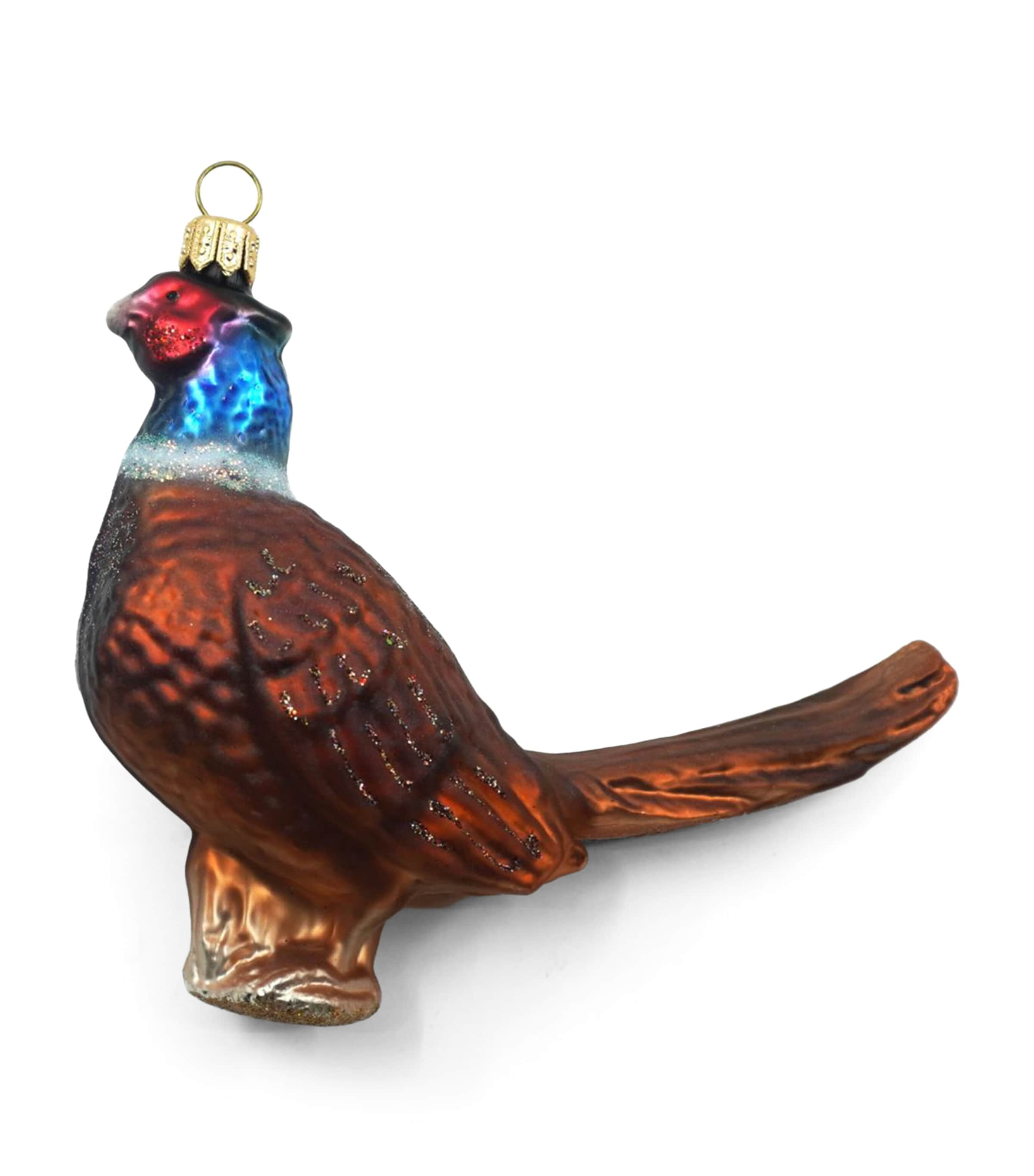 Harrods Glass Pheasant Tree Decoration Image 1