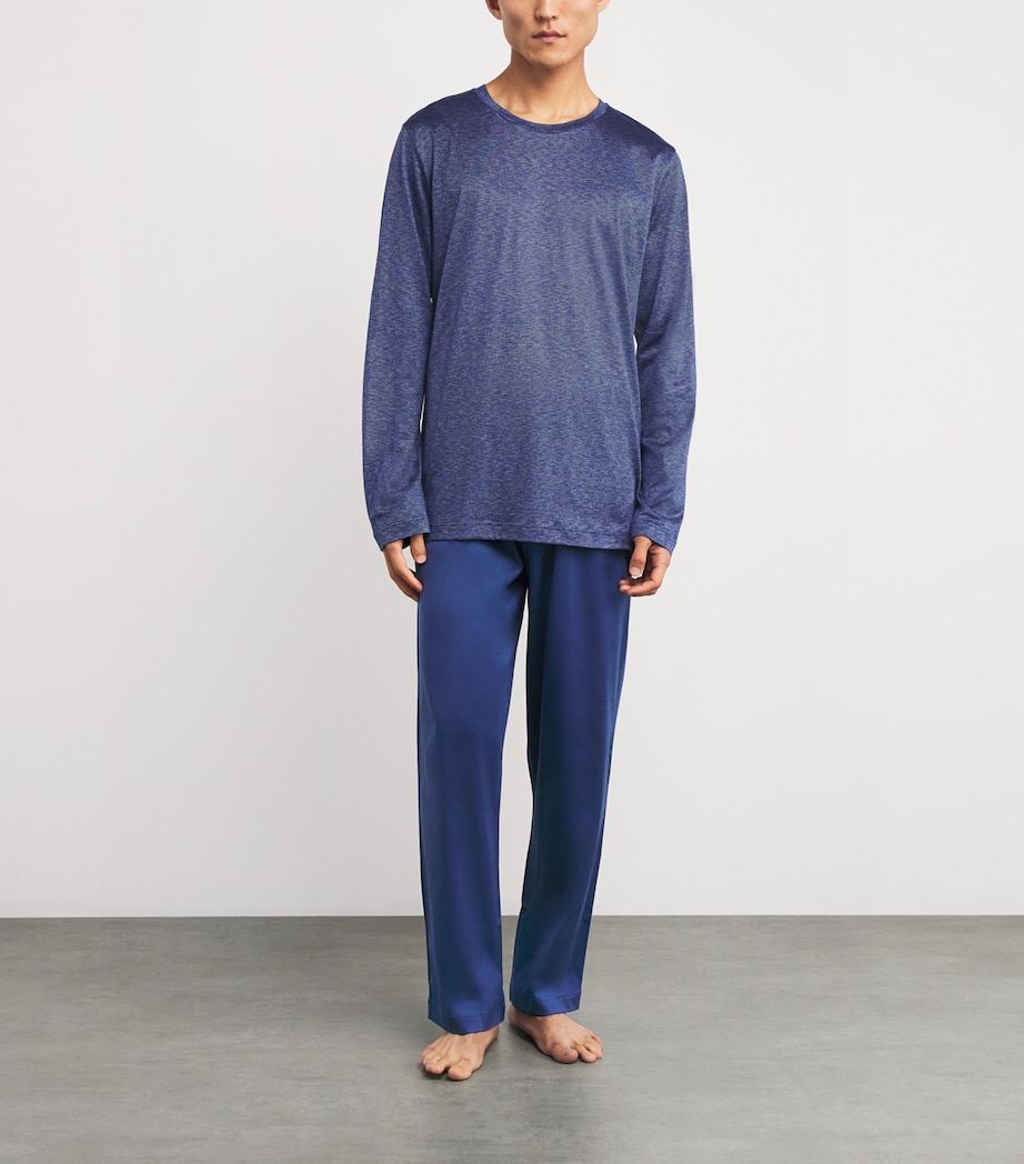 Cotton-Silk Pyjama Set 467 BLUE STRIPE Image 2