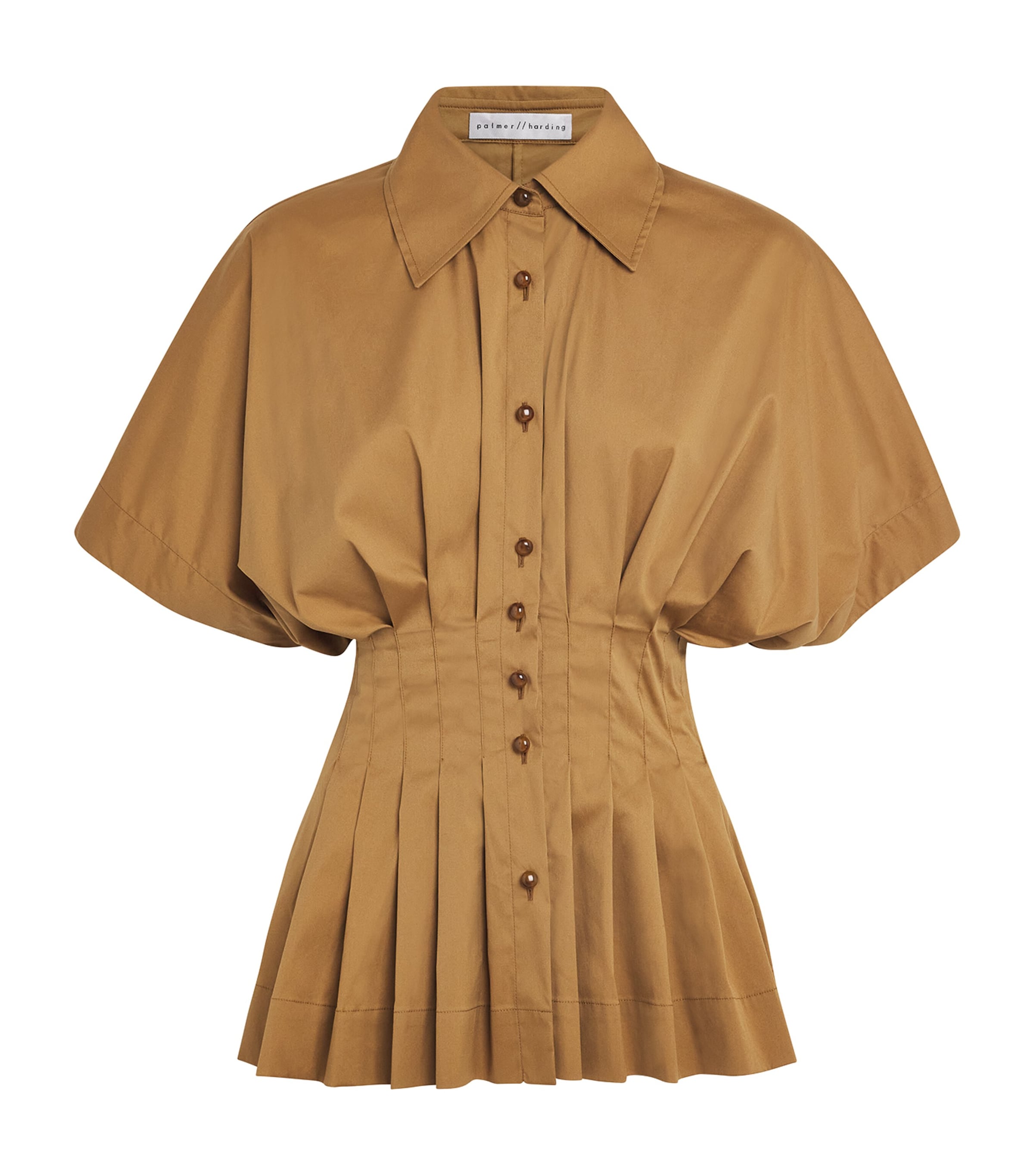 Palmer//Harding Womens Cotton-Blend Courage Shirt Gld Gold Cttn Poplin Image 1