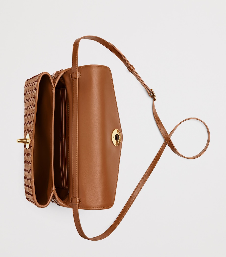 Leather Intrecciato Knot Lock Top-Handle Bag 2599 Image 3