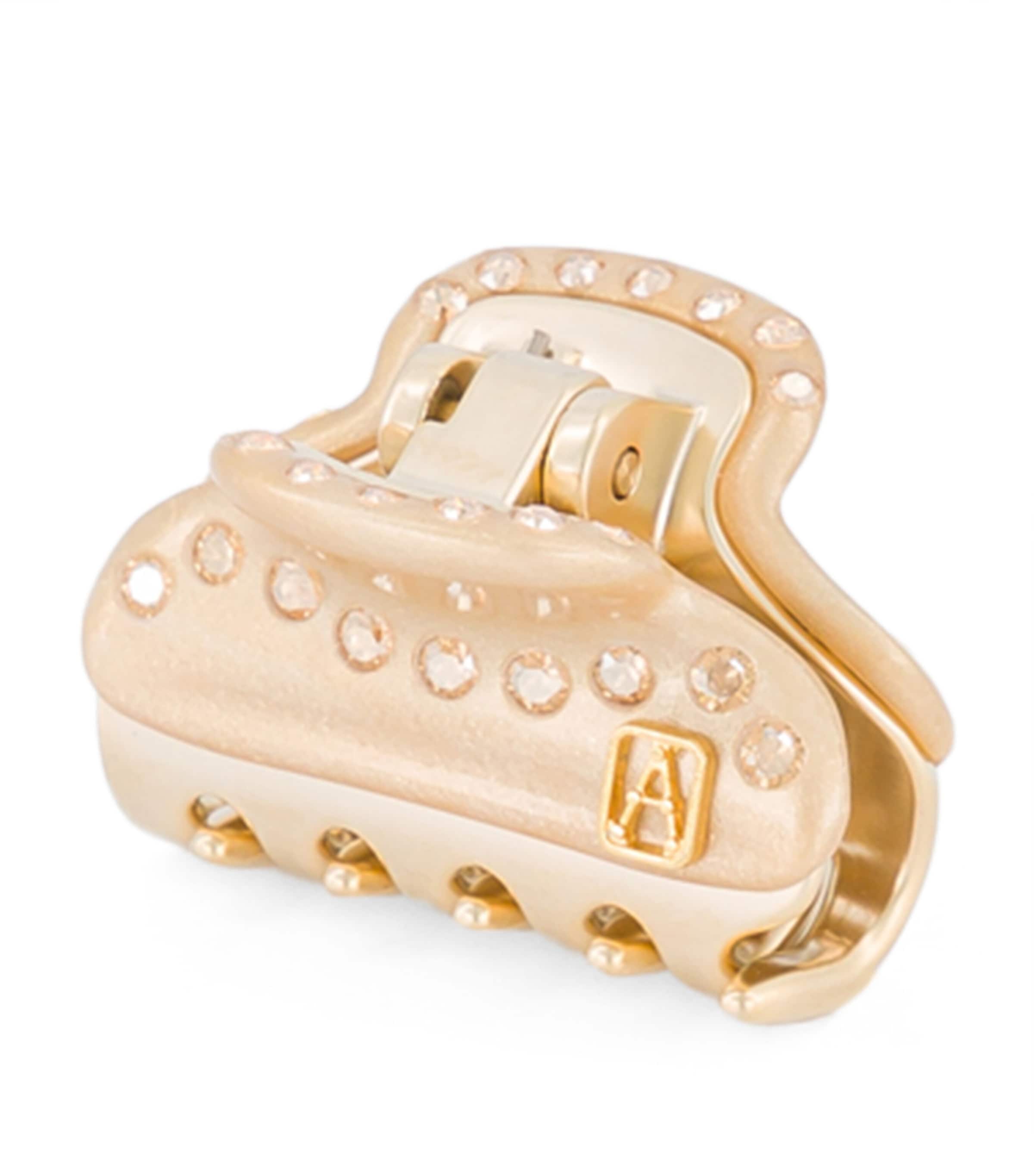 Gold-Plated Crystal-Embellished Claw Hair Clip X3- PAIL DORE/OR Image 2