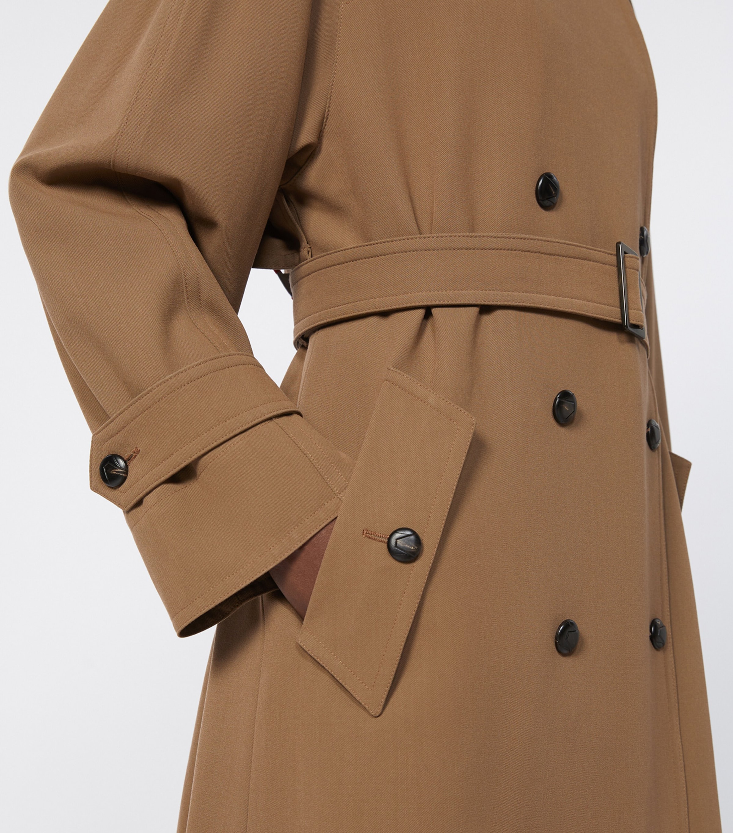 Virgin Wool Trench Coat BROWN Image 5
