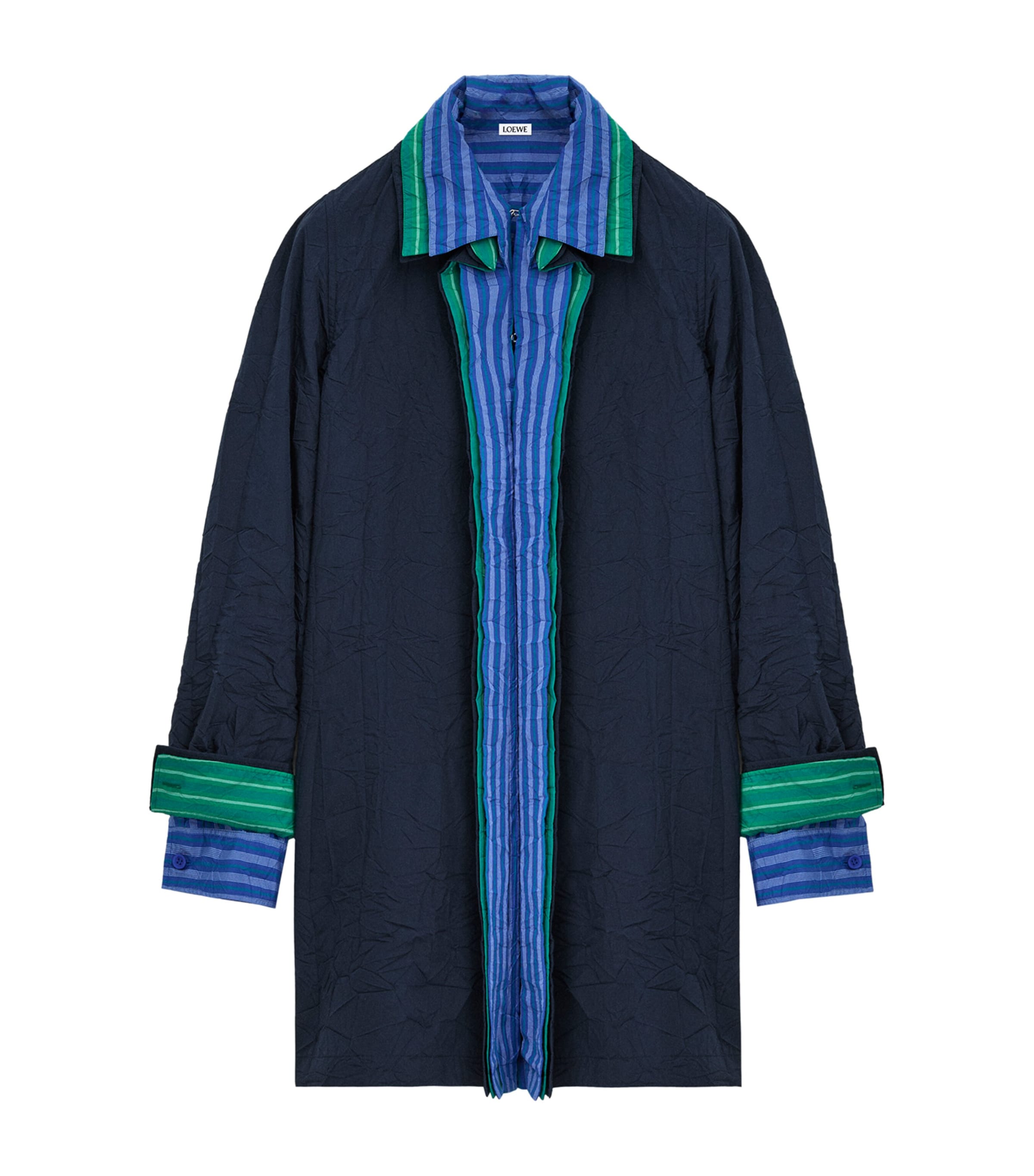 LOEWE Womens Cotton-Blend Shirt Dress Navy/multicolor Image 1