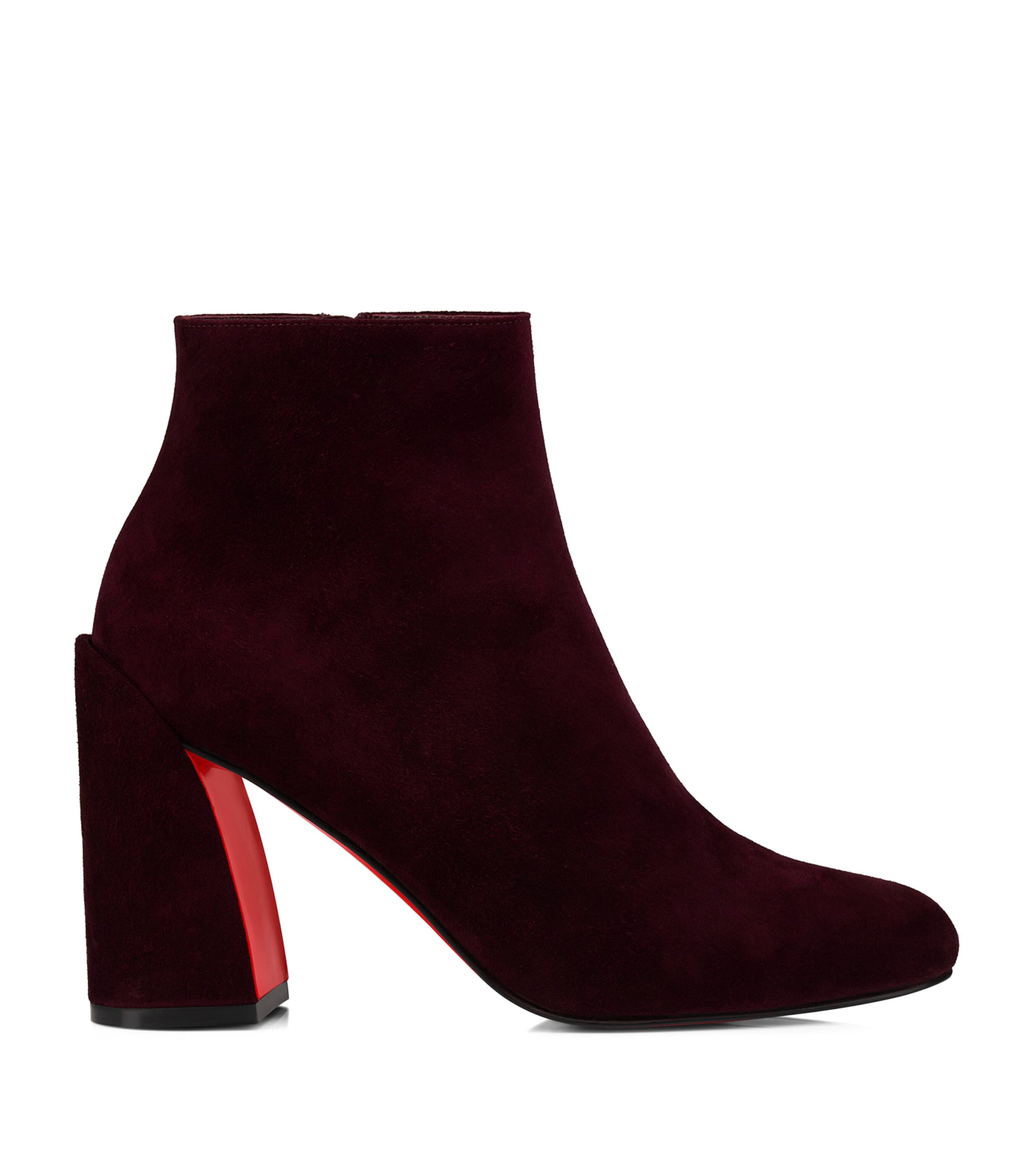 Christian Louboutin Jane Booty 85 Mm Low Boots In Burgundy