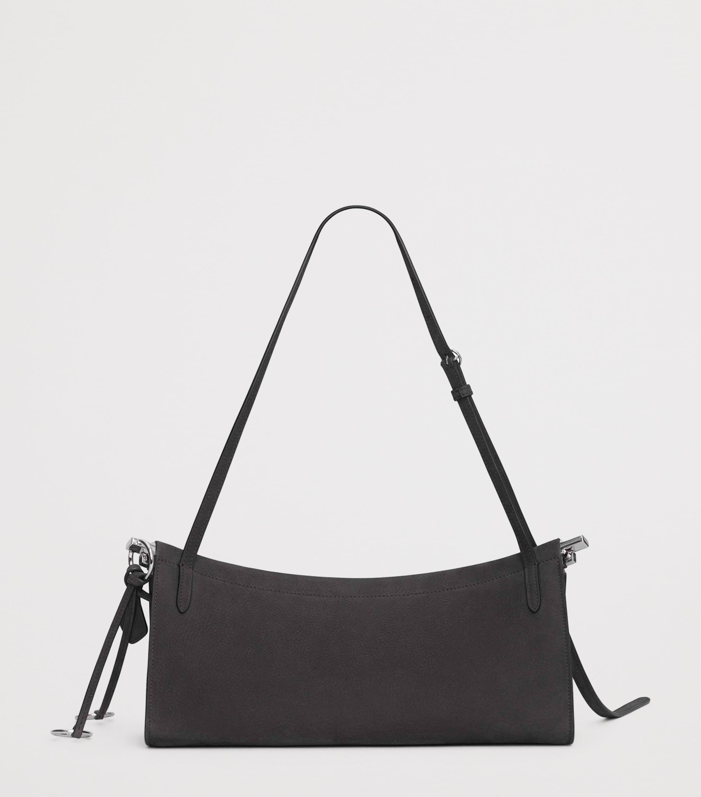Medium Leather Le Click East West Shoulder Bag ANTHRACITE Image 3