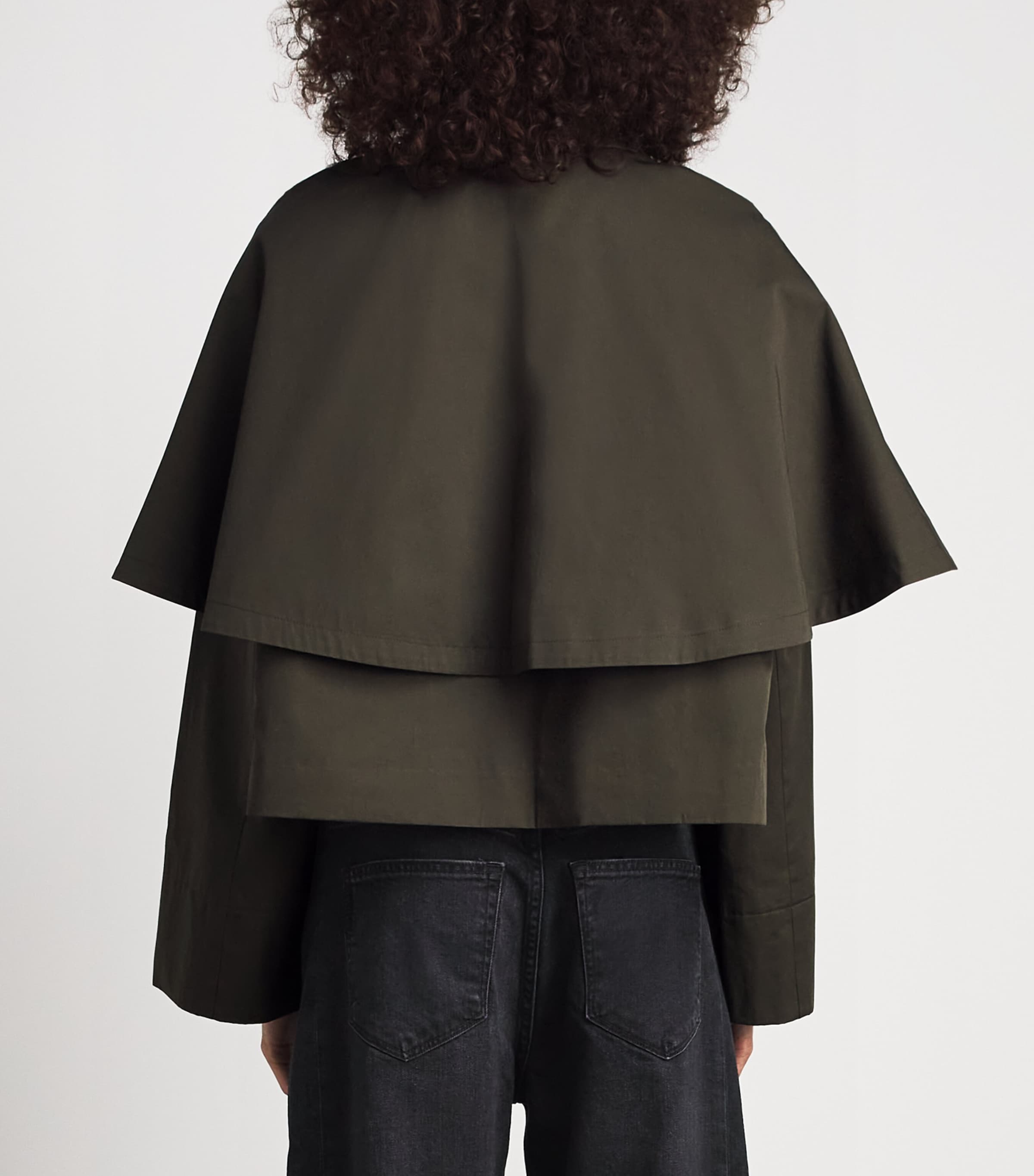 FRAME Womens Cotton Storm-Flap Trench Jacket Military Green Image 5