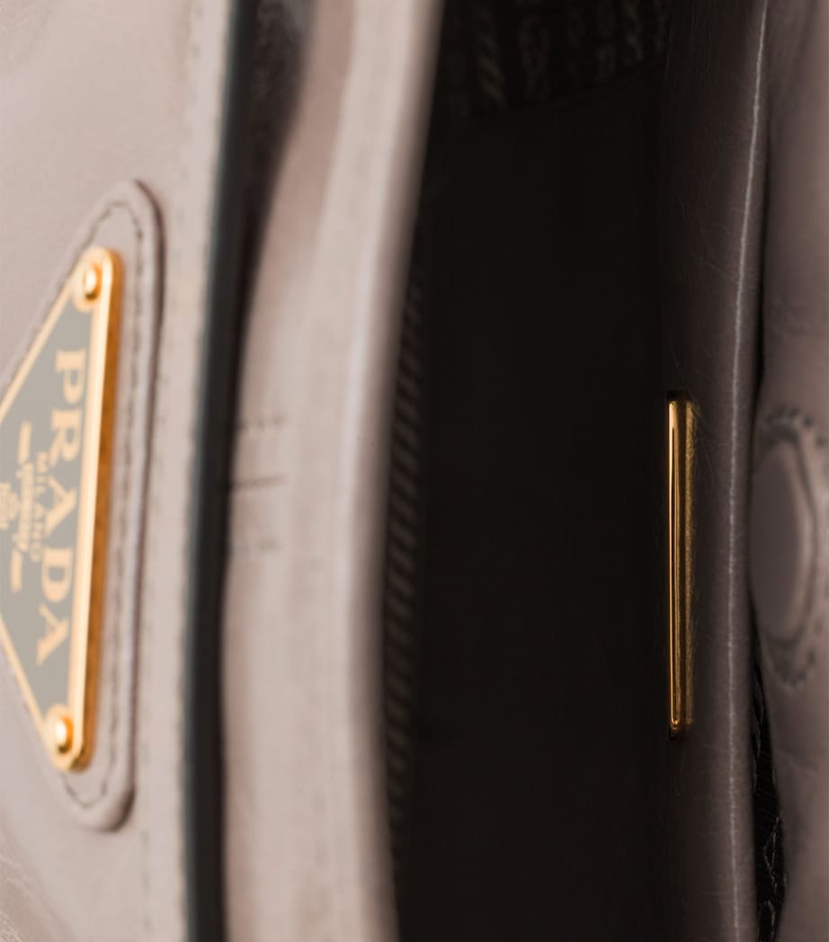 Prada Mini Leather Bonnie Shoulder Bag Grey Image 4