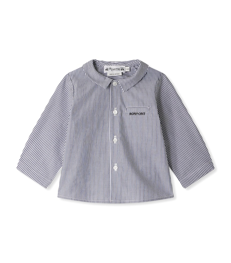 Cotton Boubou Stripe Shirt (6-36 Months) RA FAUX NOIR Image 1