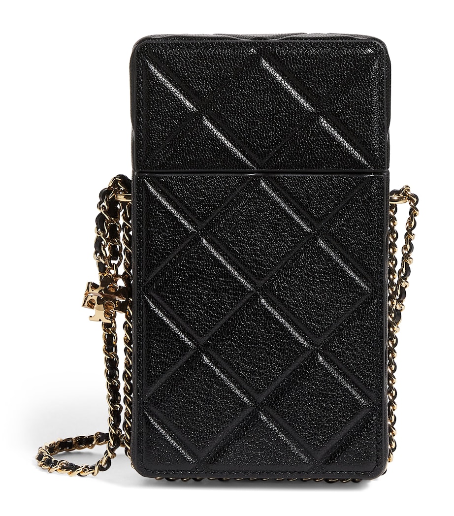 Leather Fleming Phone Cross-Body Bag 001 BLACK Image 1