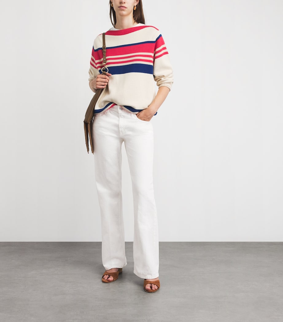 MOTHER Womens The Bookie Skimp Wide-Leg Jeans Picket Fence Image 2