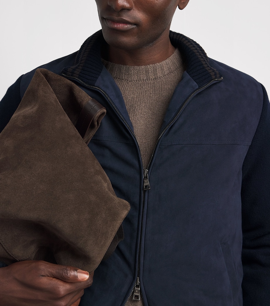 Fioroni Cashmere Mens Virgin Wool-Suede Hybrid Jacket Image 3