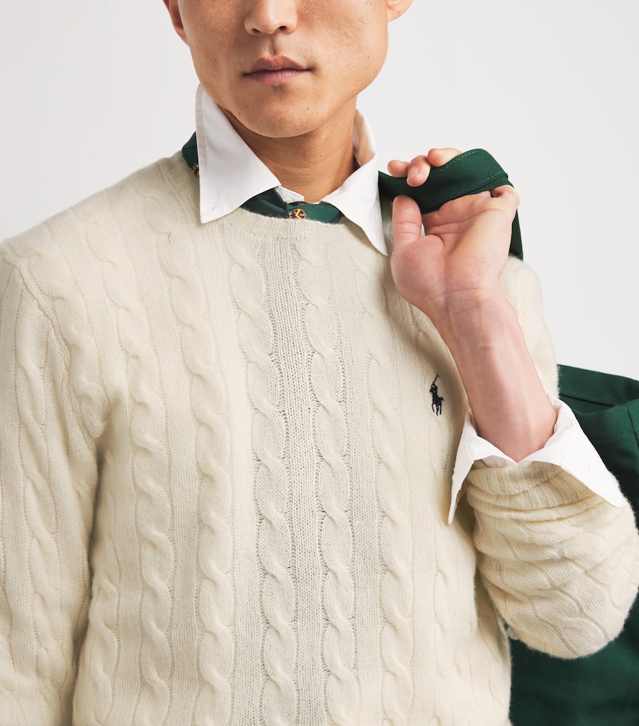 Wool-Cashmere Cable-Knit Sweater NATURAL Image 6