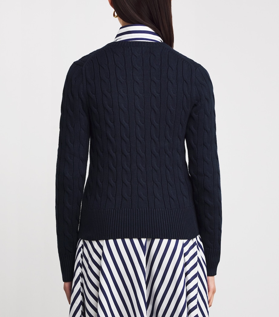 Cotton Cable-Knit Cardigan HUNTER NAVY Image 4