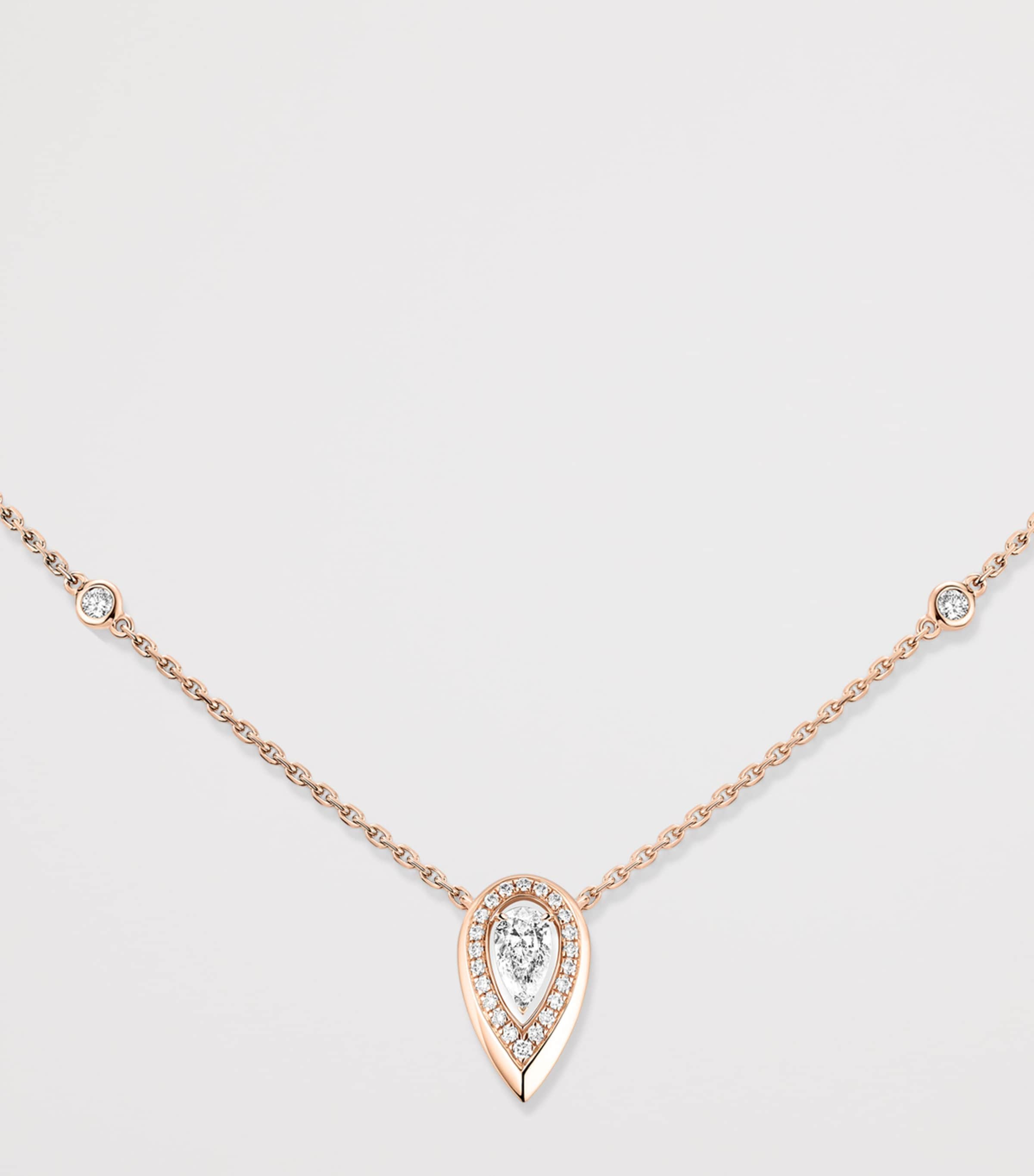 Messika Fiery Rose Gold and Diamond Pendant Necklace Pink Gold Image 3