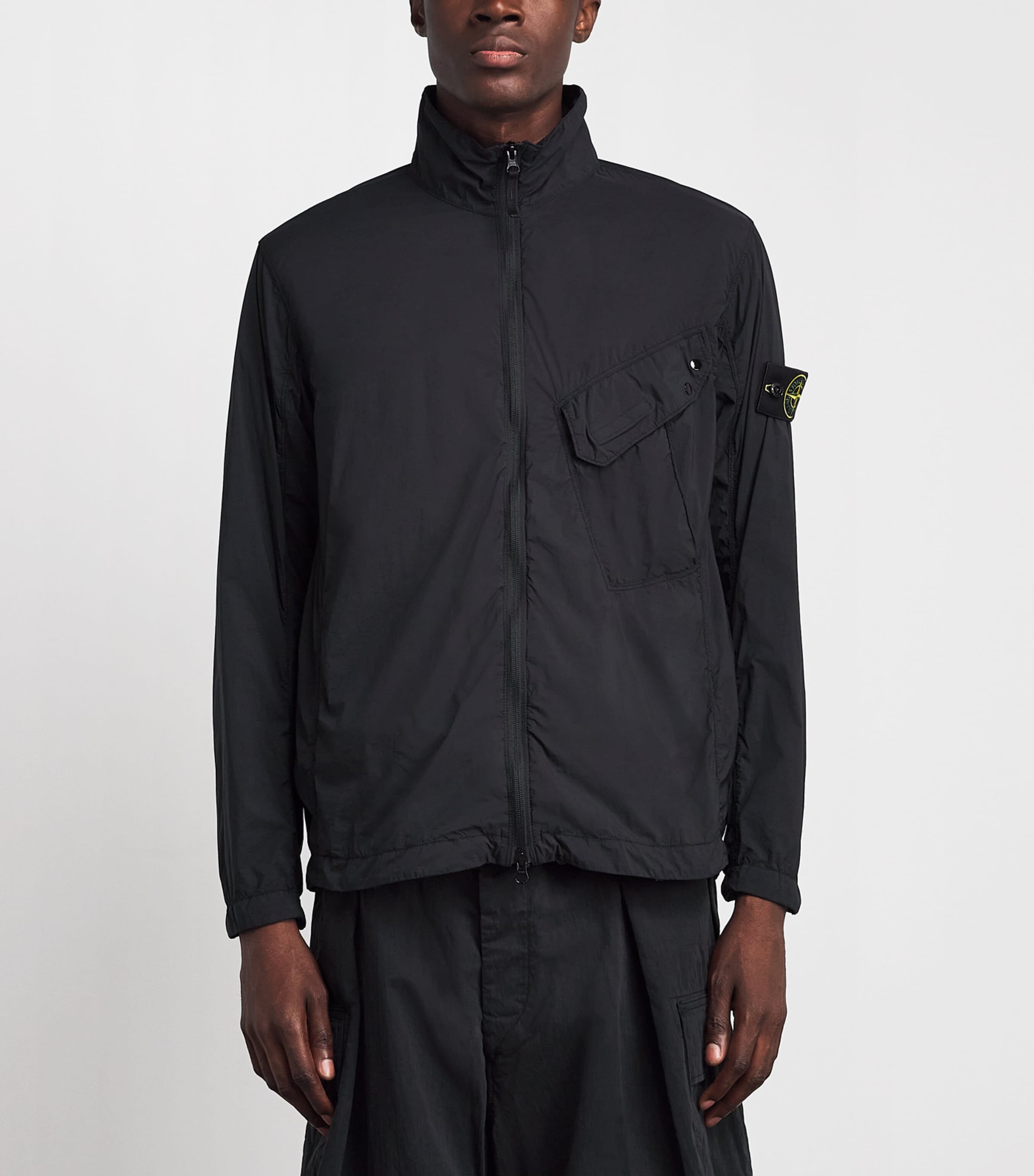 Stone Island Mens Stretch-Nylon Zip-Up Overshirt Image 4
