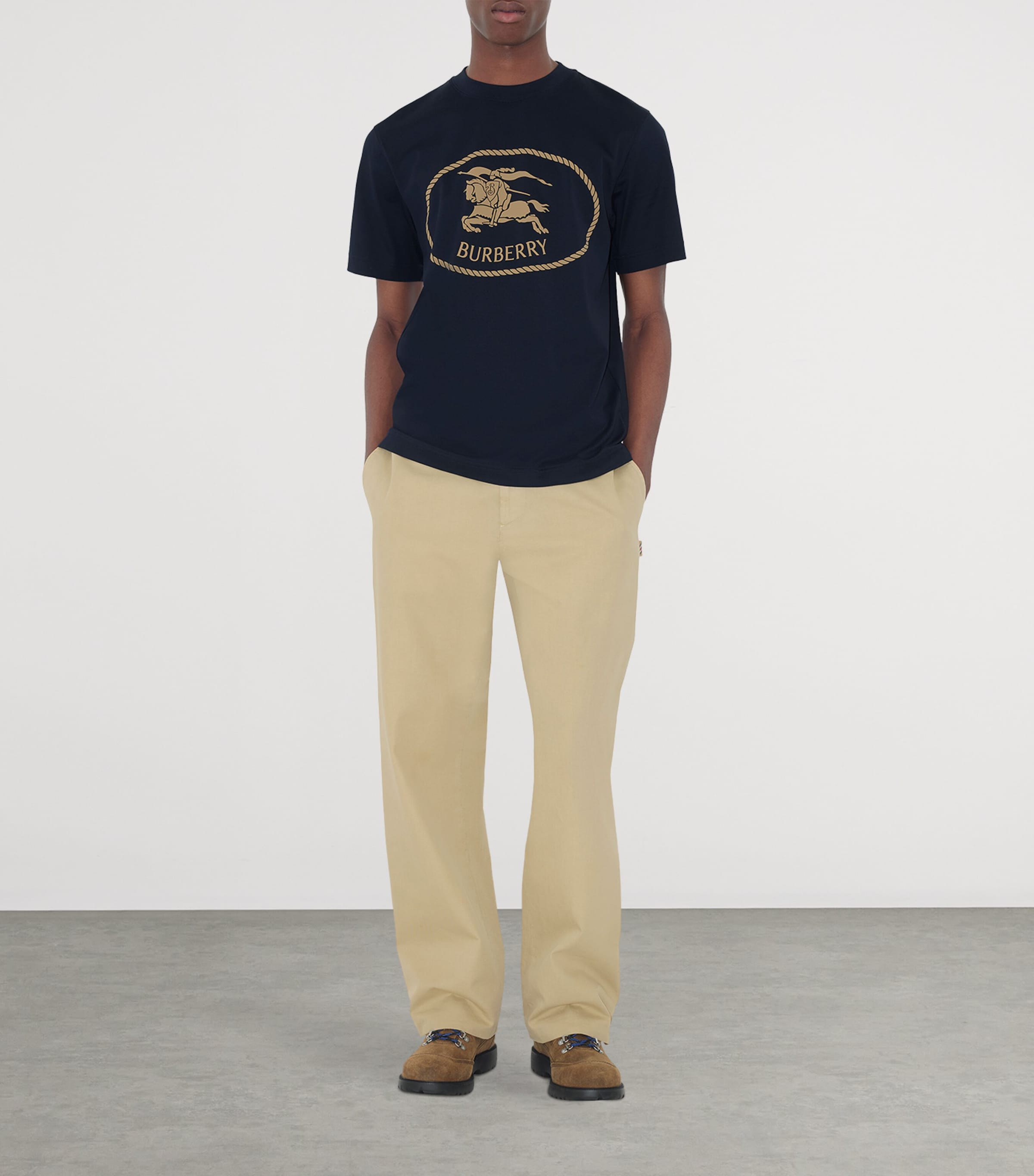 Cotton Knight Stamp T-Shirt NAVY Image 2