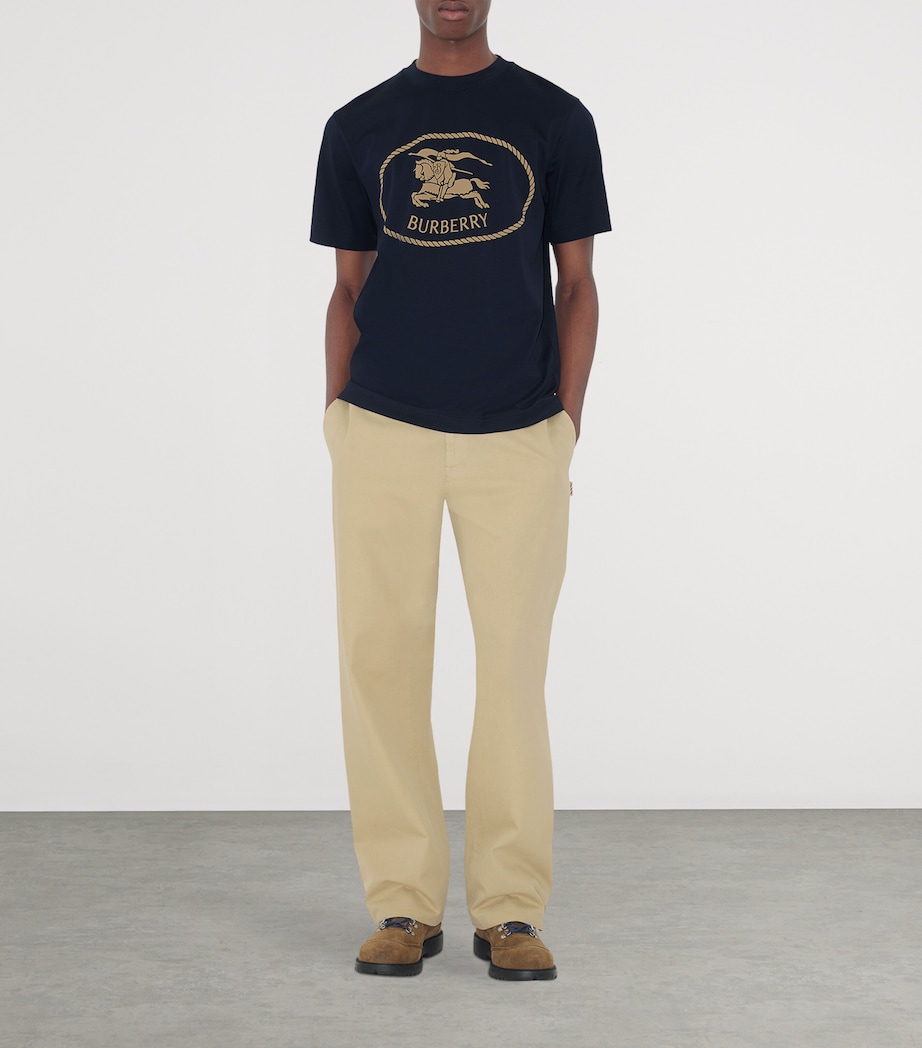 Cotton Knight Stamp T-Shirt NAVY Image 2