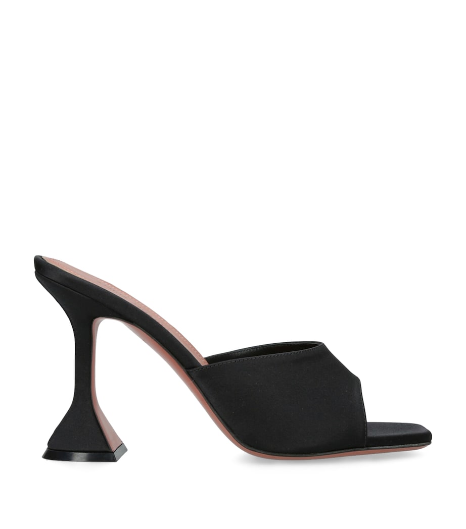 Amina Muaddi Satin Lupita Heeled Mules 95 Black Image 1