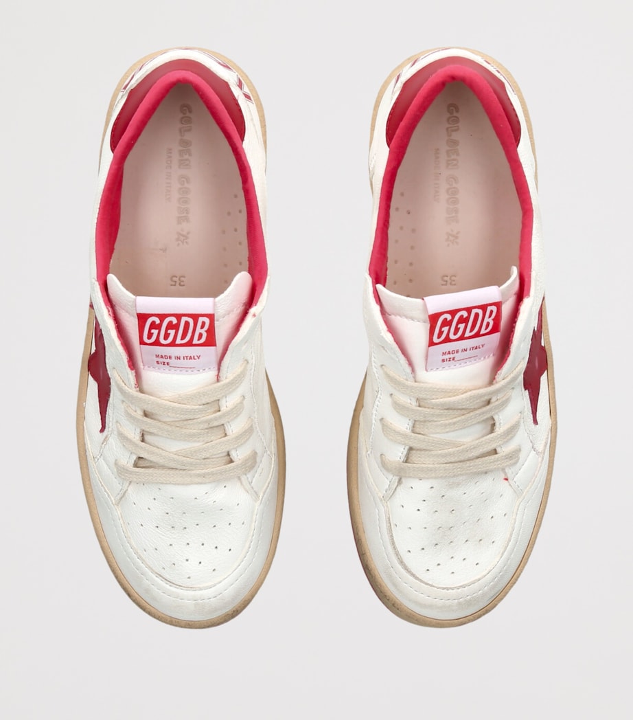 Leather Ball Star Sneakers WHITE/RED Image 4