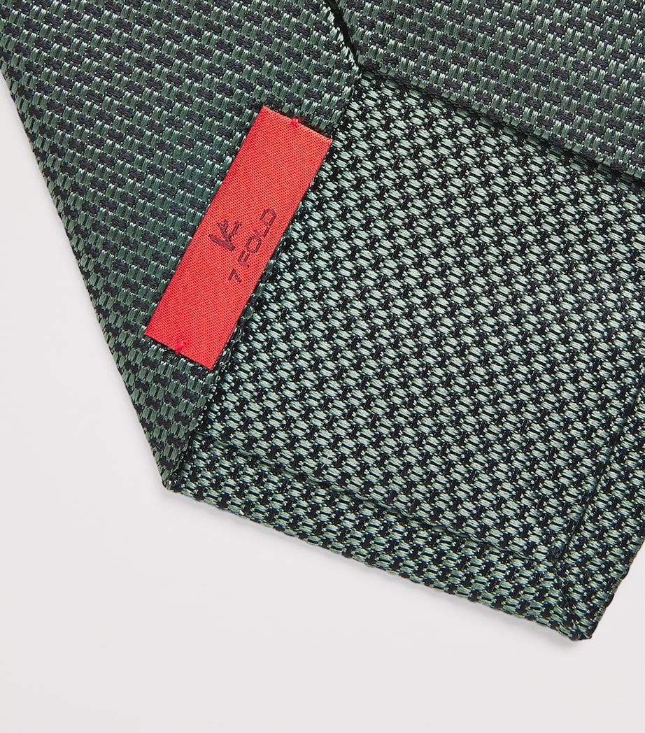 Isaia Silk Micro-Houndstooth Tie Image 3