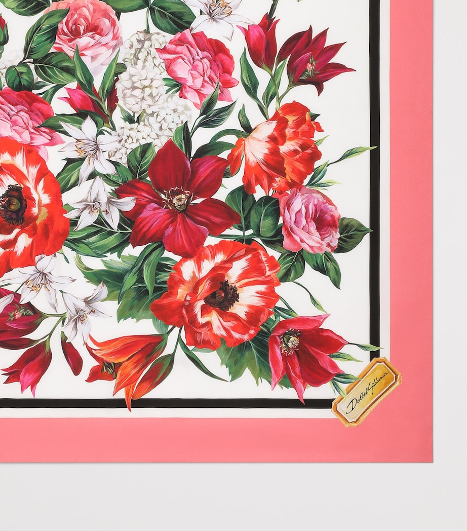 Silk Floral Print Foulard HA5QX-FIORI FDO Image 2