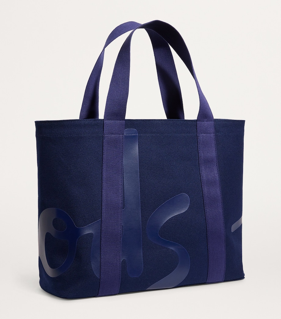 Medium Cotton Logo Tote Bag NAVY Image 3