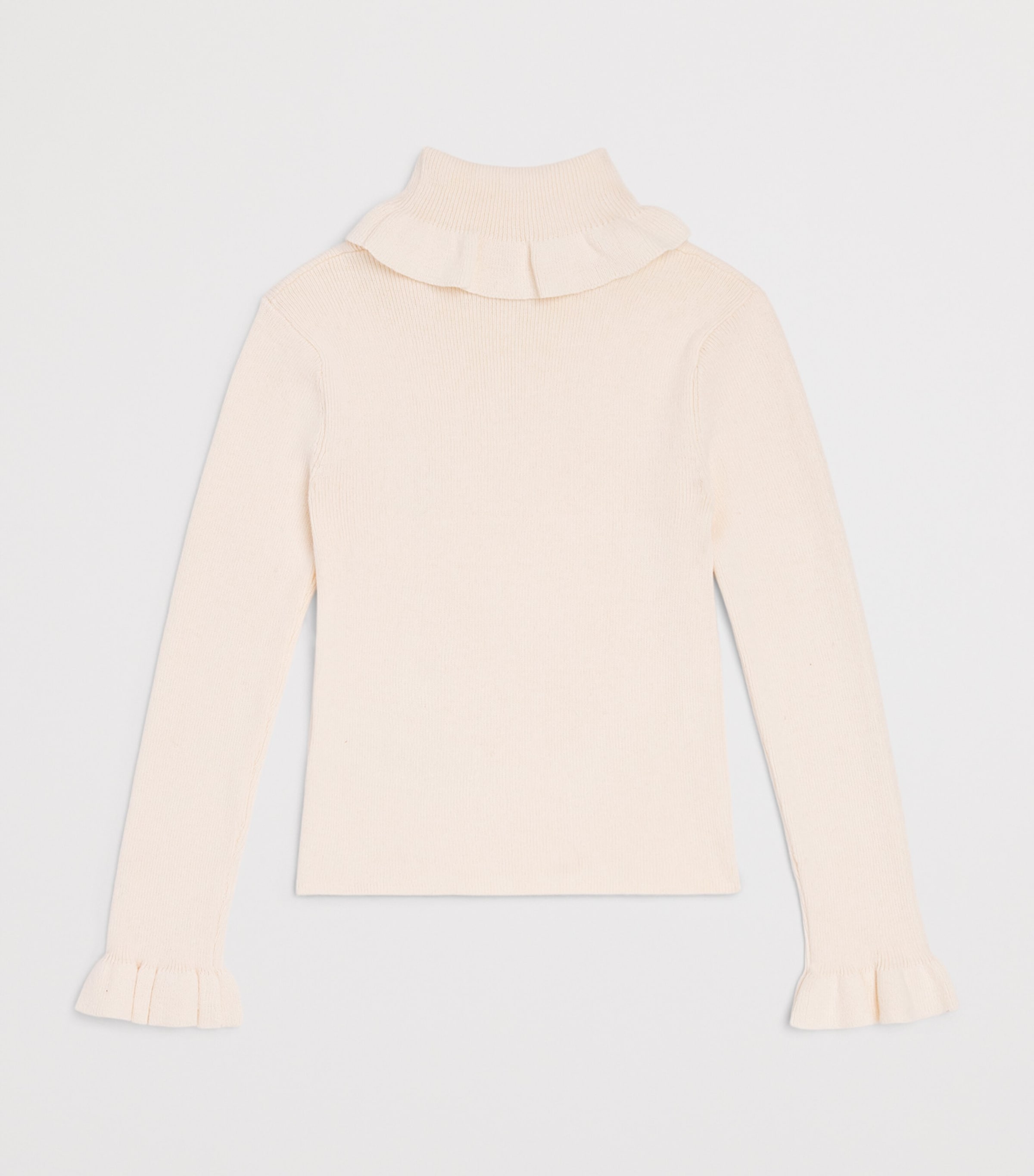 Chloé Kids Cotton-Wool Ruffle-Neck Sweater (4-14 Years) Ivory Image 1