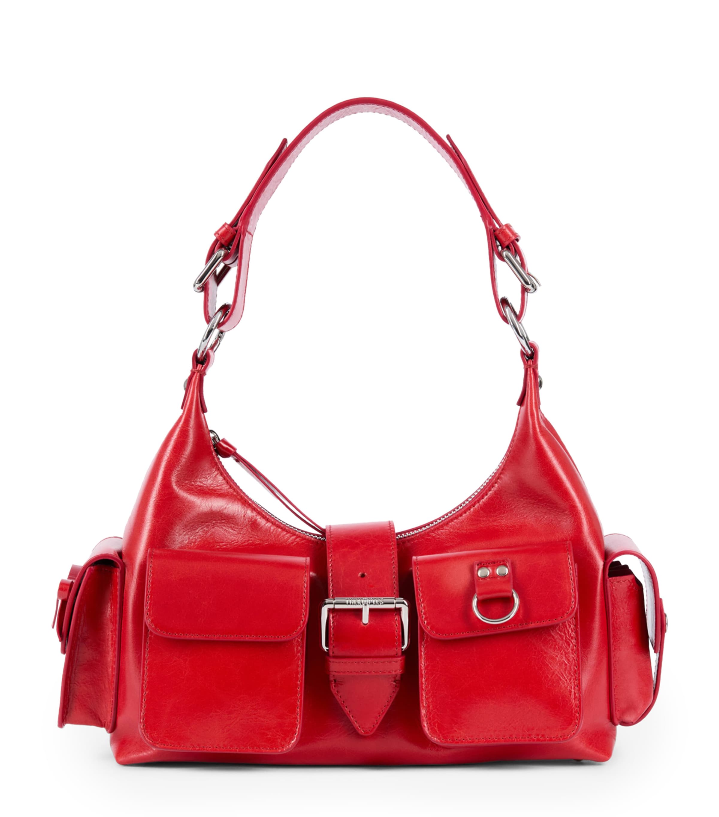 Shop The Kooples Leather Amelia Shoulder Bag In Red